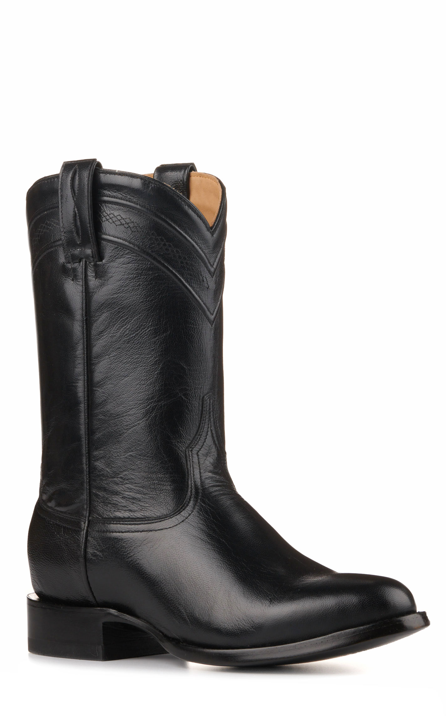 JRC & Sons Men's Kingston Brush Off Goat Leather Round Toe Roper Boot in Black Cherry - Image 1