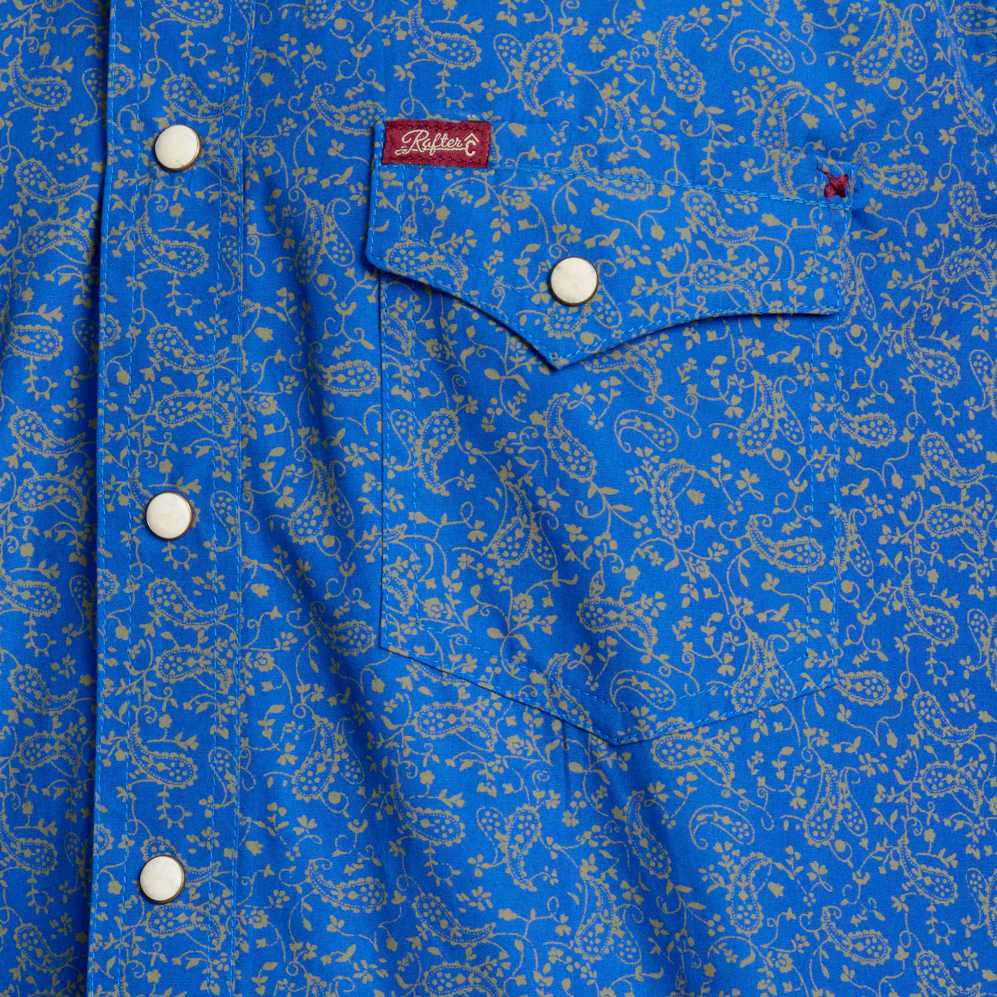 Rafter C Men's Red Dirt Collection Royal Blue Paisley Western Shirt - Image 1