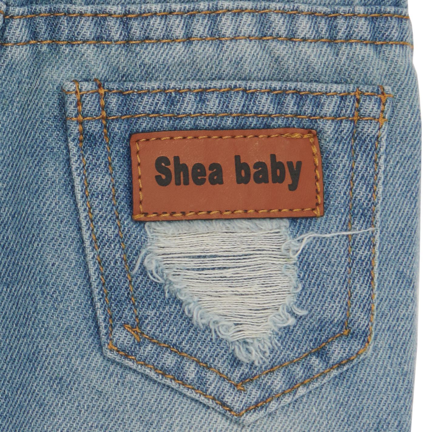 Shea Baby Toddler Girl's Distressed Patch Capri Pants - Image 1