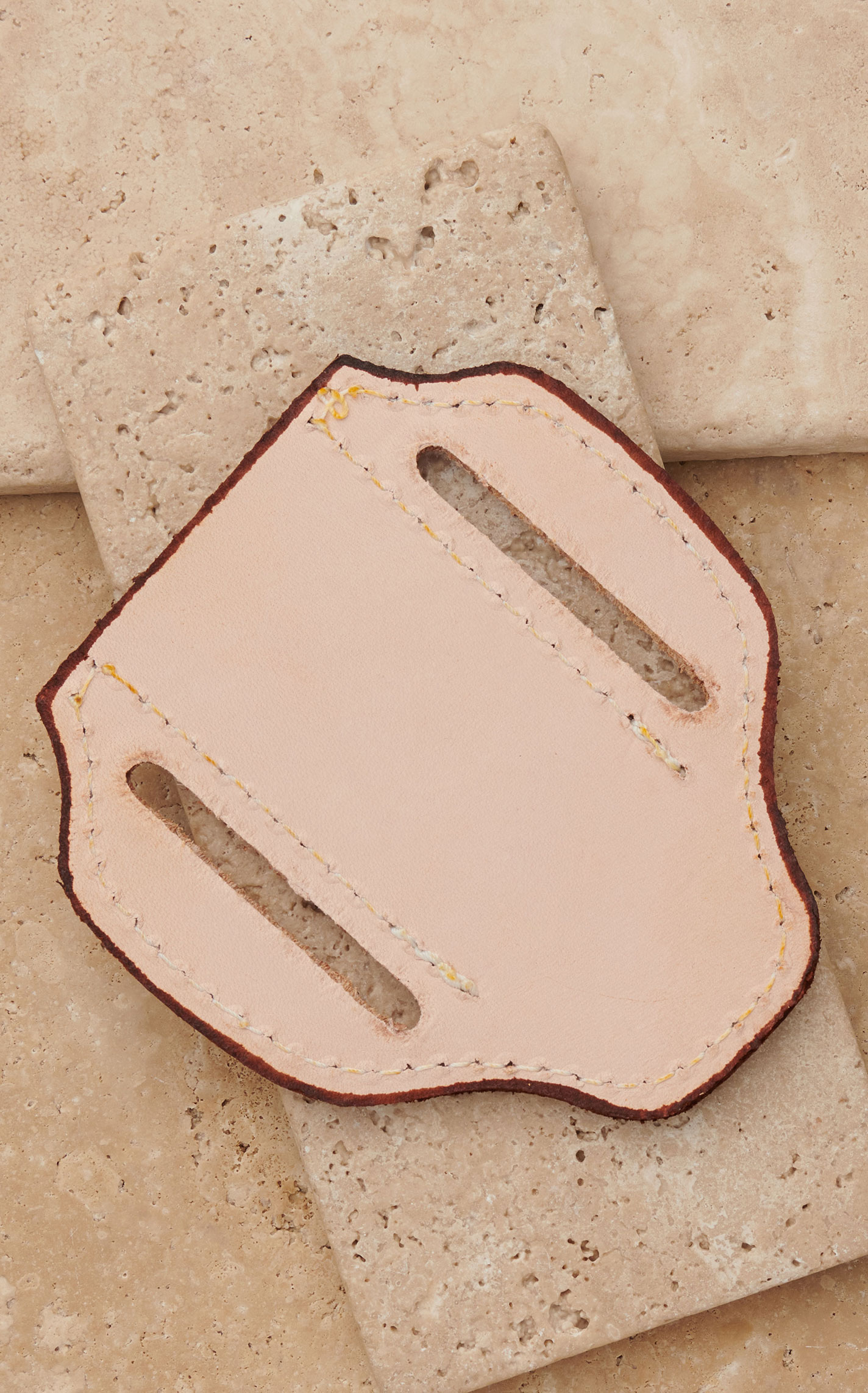 Slade Saddle Shop Small Basket Stamped Saddle Tan Leather Pancake Knife Sheath - Image 1