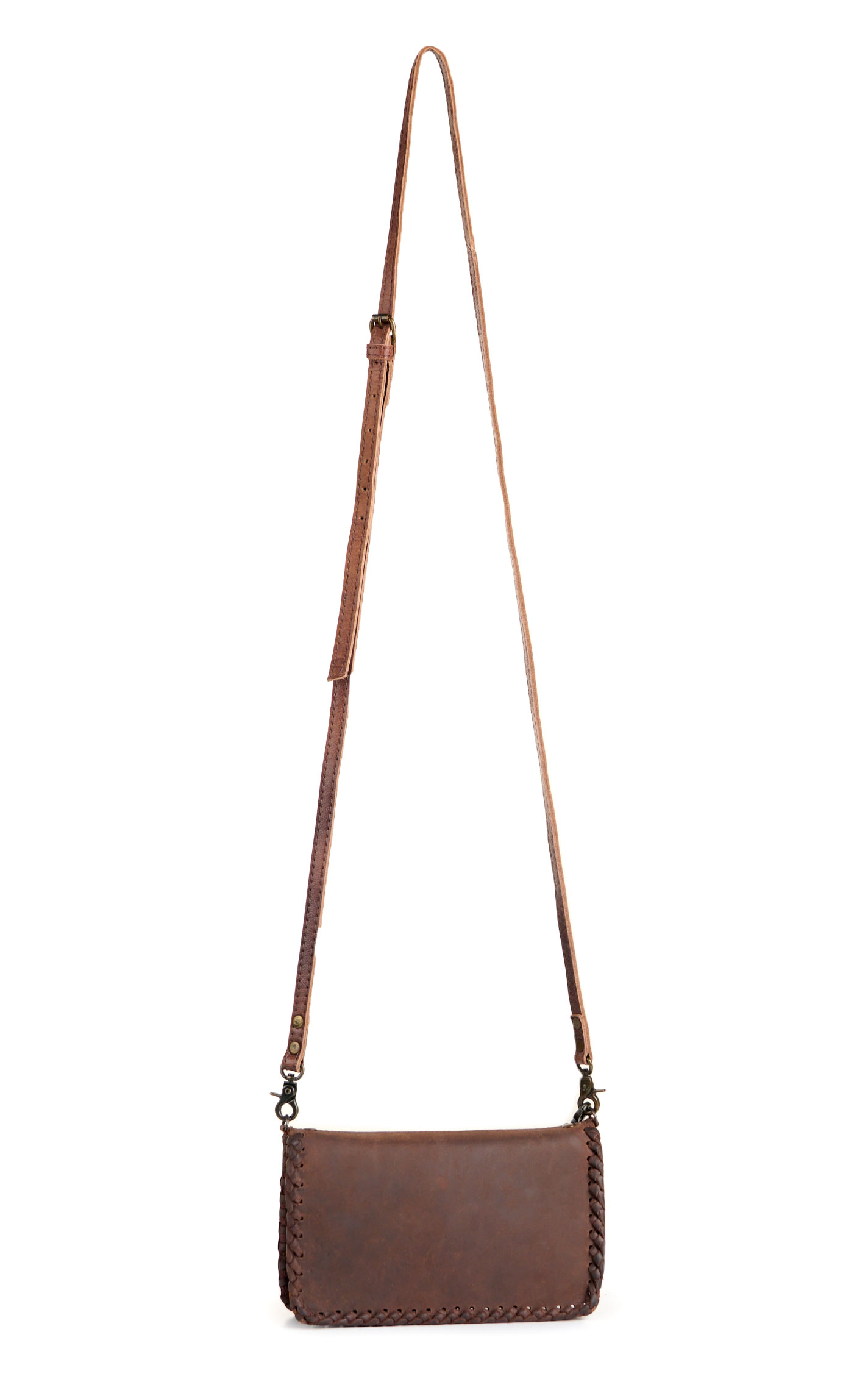 American Darling Chocolate Matte Leather Wristlet Crossbody Organizer  - Image 1