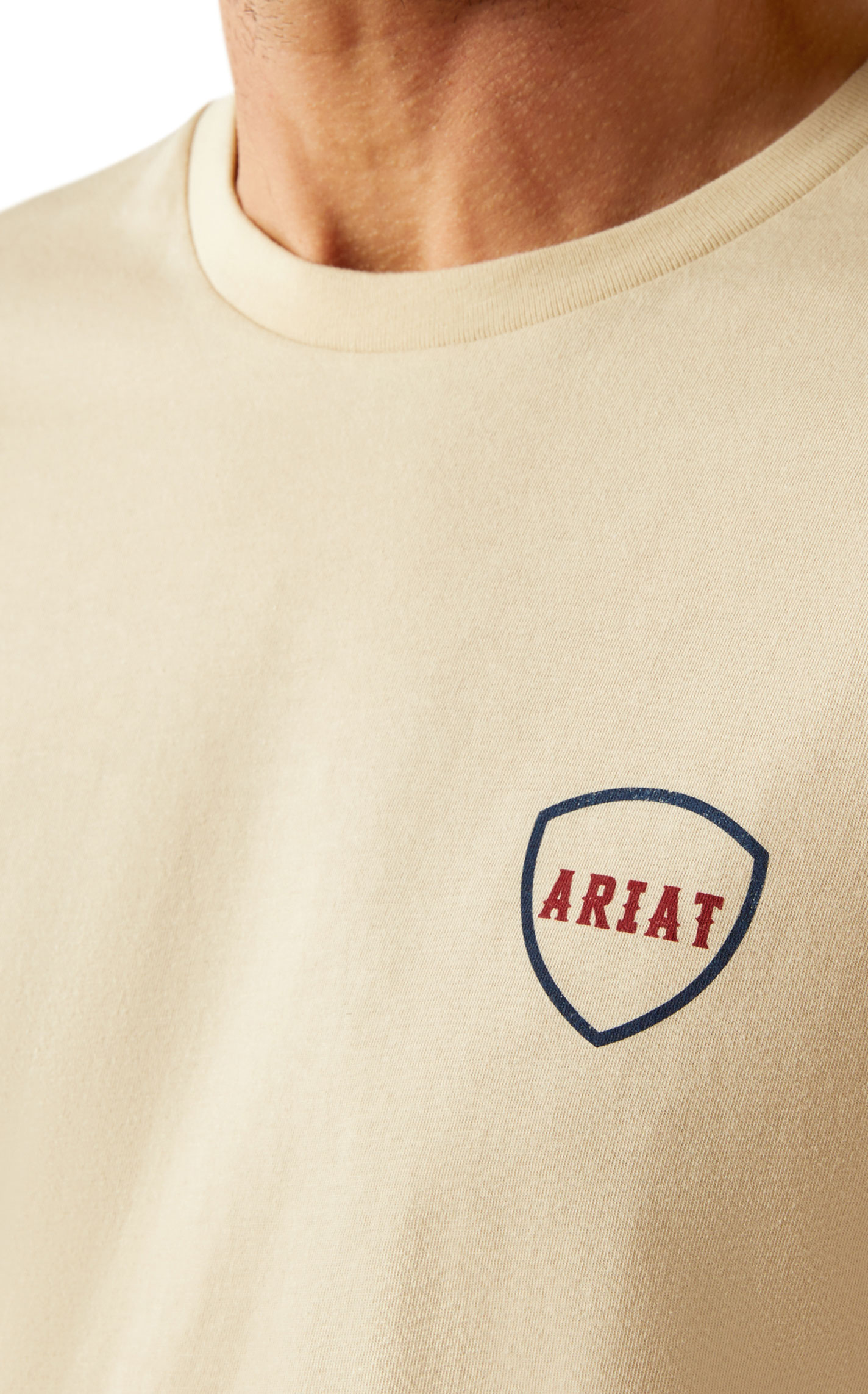 Ariat Men's Bone Barbed Wire Flag Logo Graphic T-Shirt - Image 1