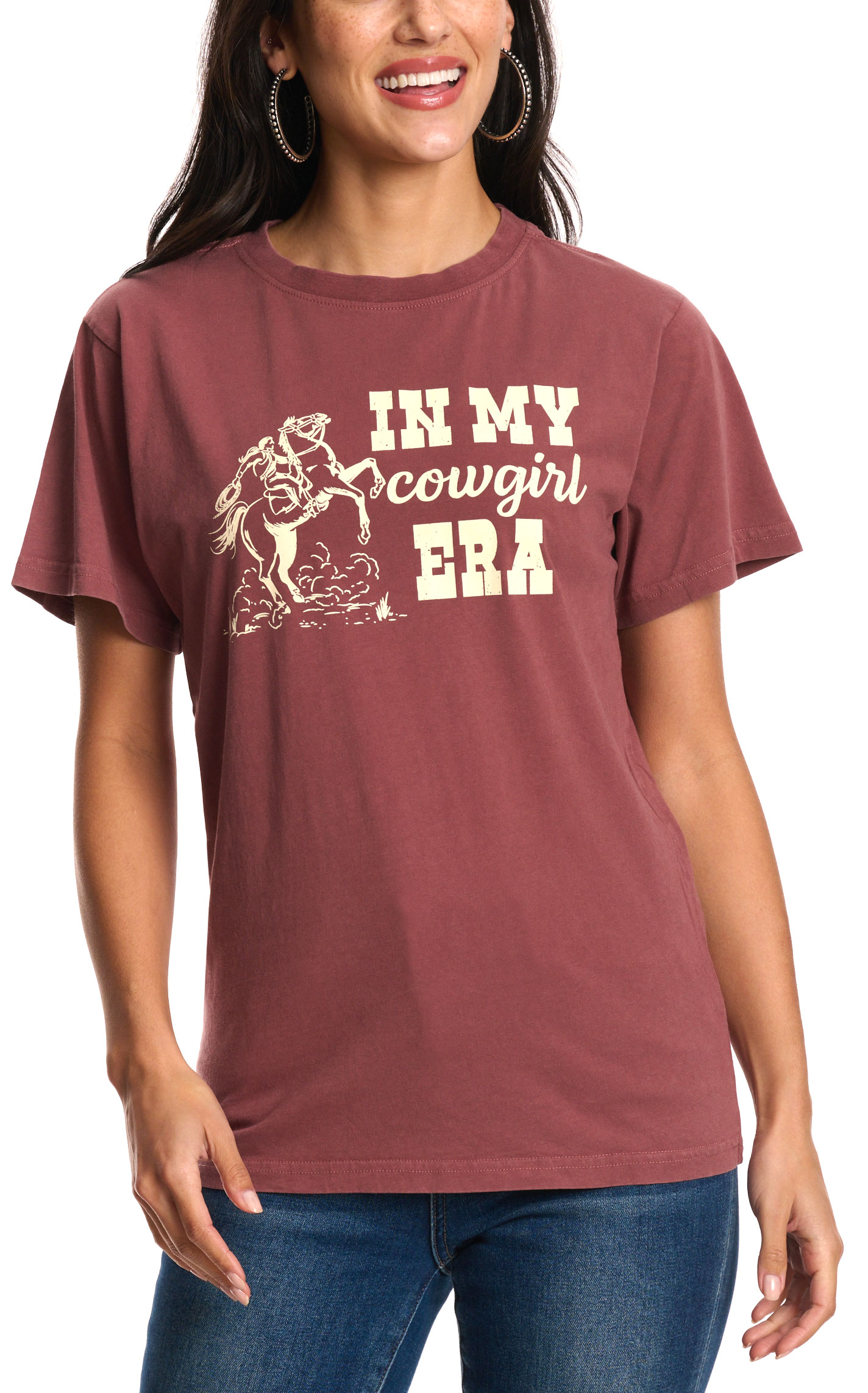 Jadelynn Brooke Women's Wine Cowgirl Era T-Shirt - Image 1