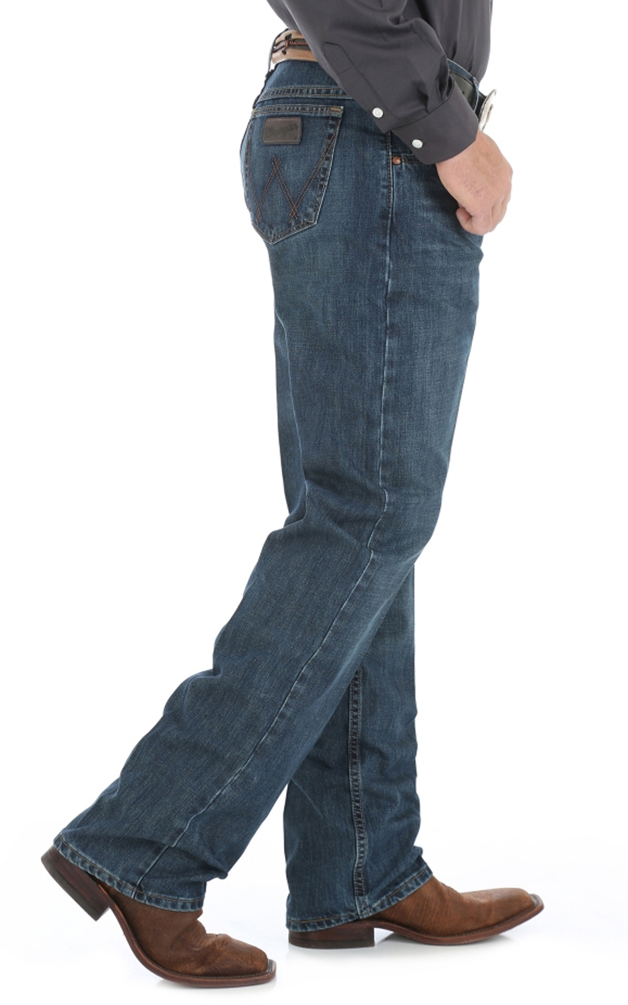 Wrangler 20X Men's 01 Competition River Medium Wash Relaxed Fit Boot Cut Jean - Long Length - Image 1