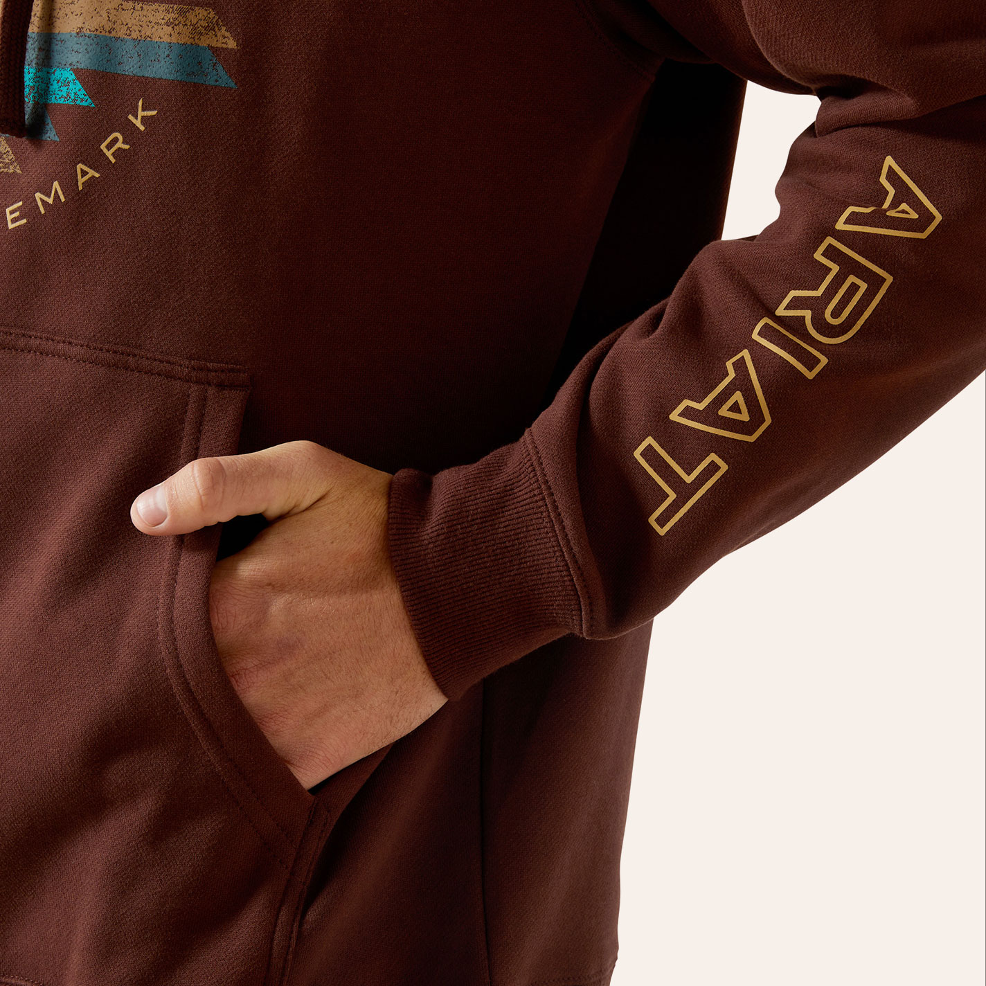 Ariat Men's Carlsbad Canyon Brown Aztec Graphic Hoodie  - Image 1