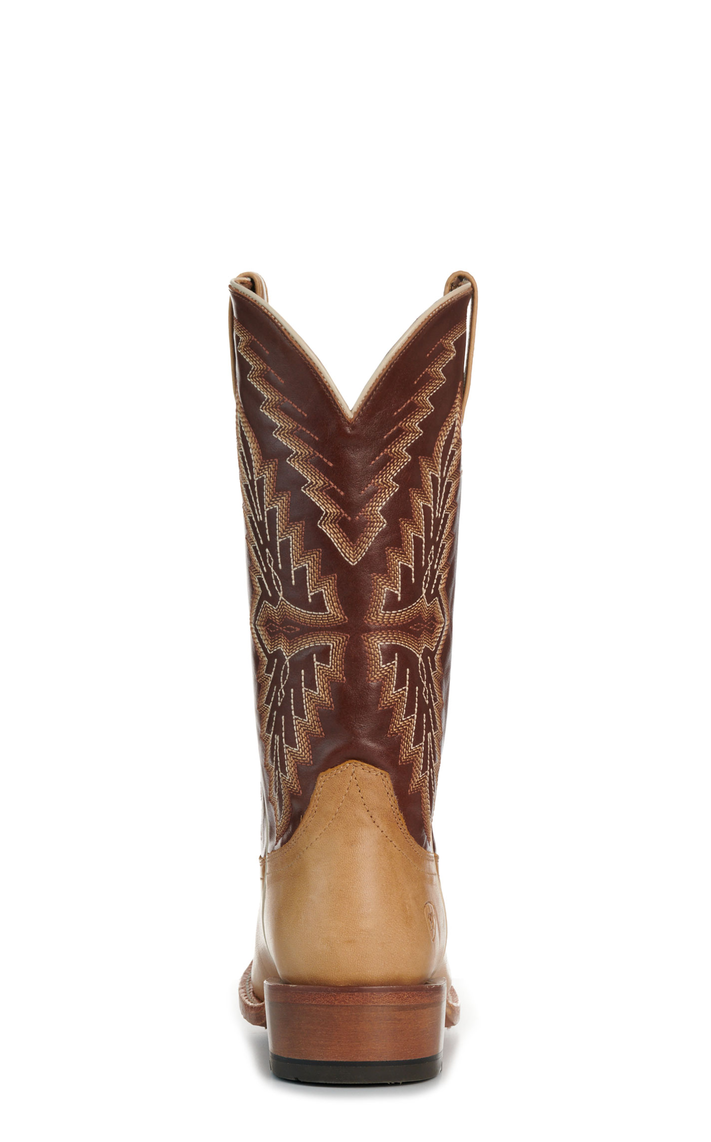 Ariat Men’s Futurity Showman Flaxen Tan and Chocolate TekStep Cutter Toe Cowboy Boots - Image 1