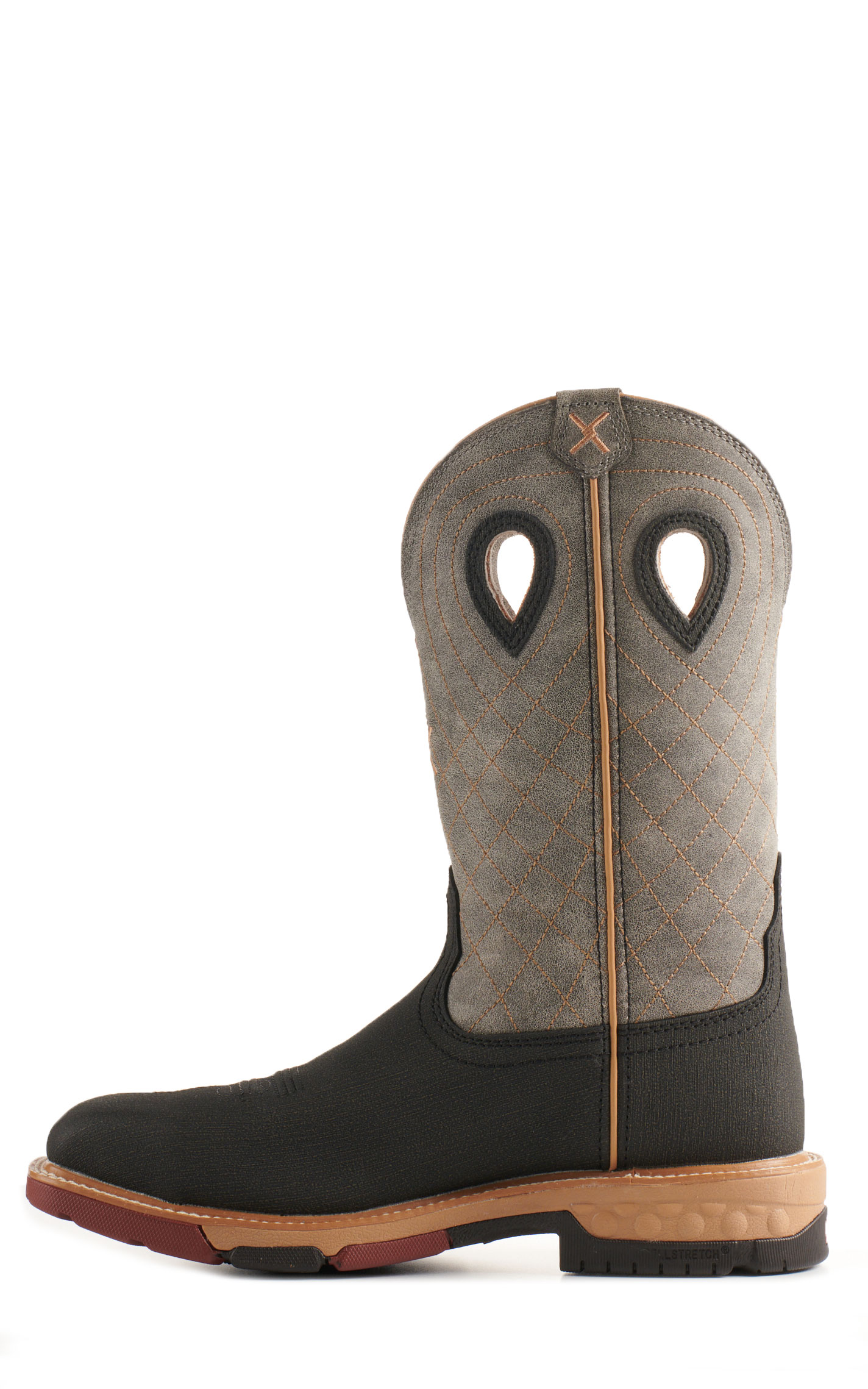 Twisted X Mens Charcoal and Gray Wide Square Composite Toe Work Boots - Image 1