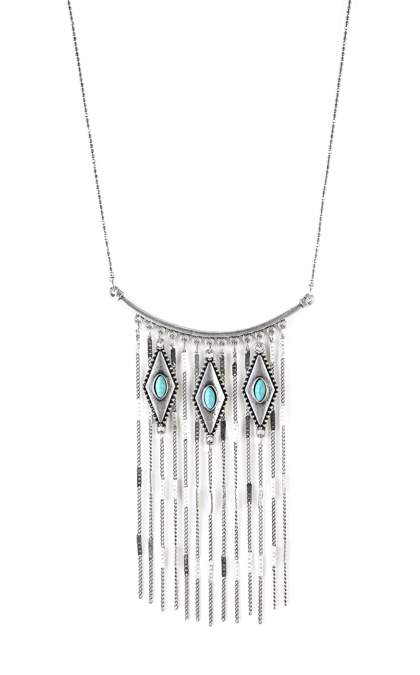Cowgirl Confetti Silver & Turquoise Passionate Dance Chain Bib Necklace - Image 1