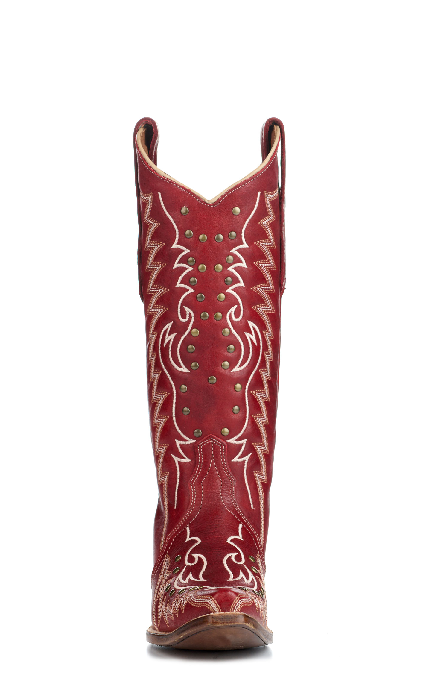 Circle G by Corral Women's Red with Studs Snip Toe Cowboy Boots - Image 1