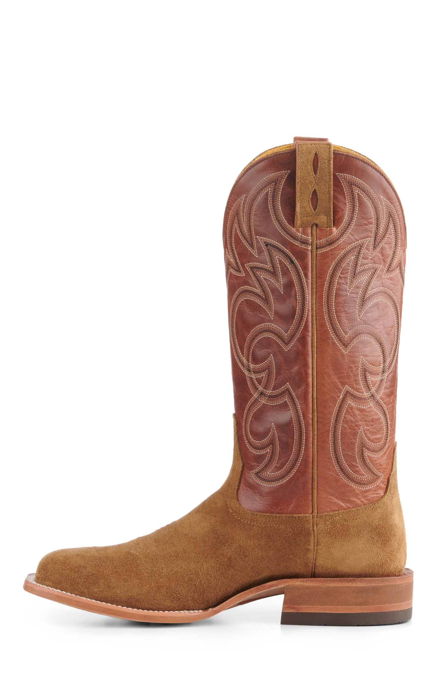 Cavender's Men's Endurance Saddle and Sand Roughout Wide Square Toe Cowboy Boots - Image 1