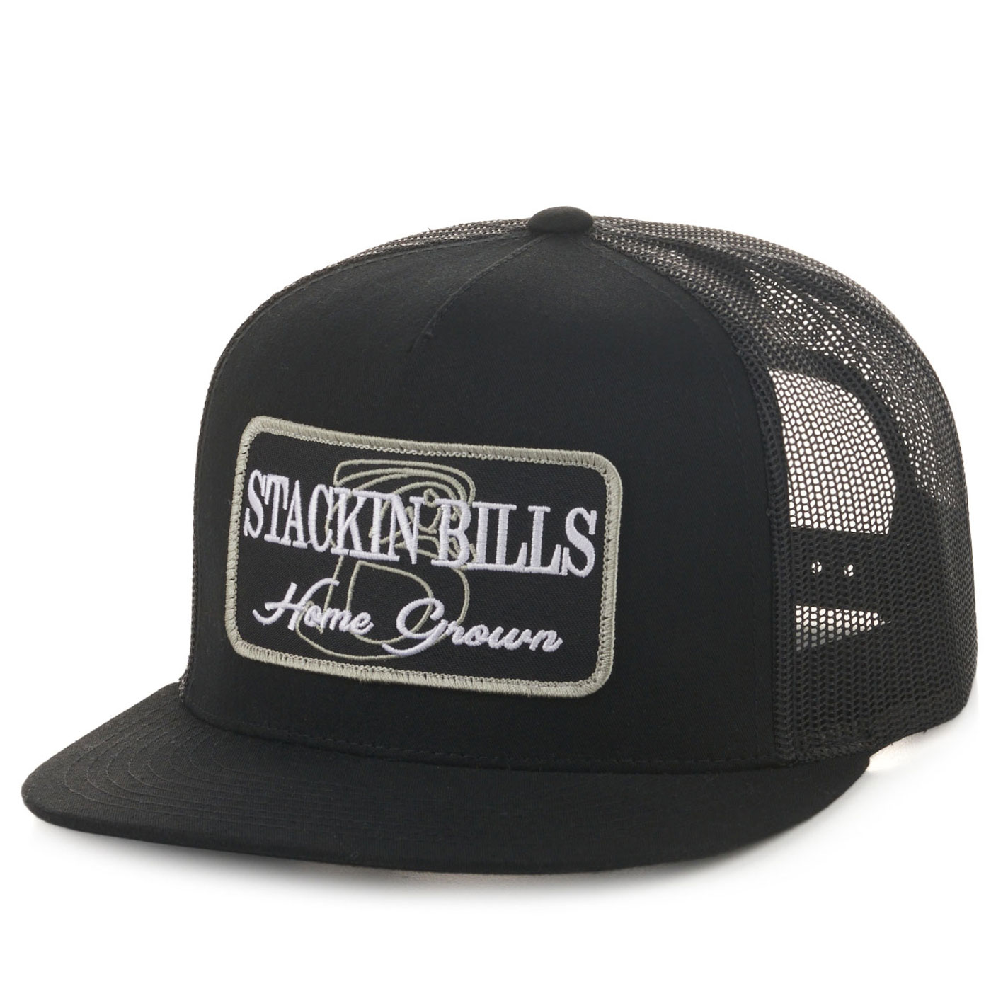 Stackin Bills Black Home Grown Trucker Cap - Image 1