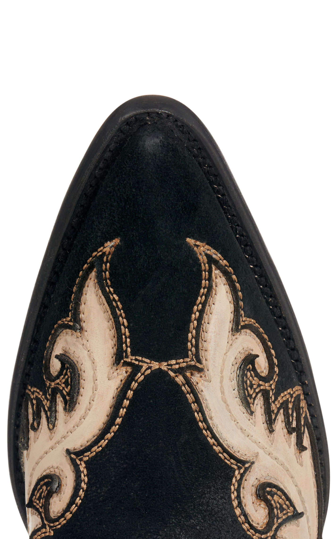 Corral Women's Black & Bone Inlay Stitched Snip Toe Cowboy Boots - Image 1