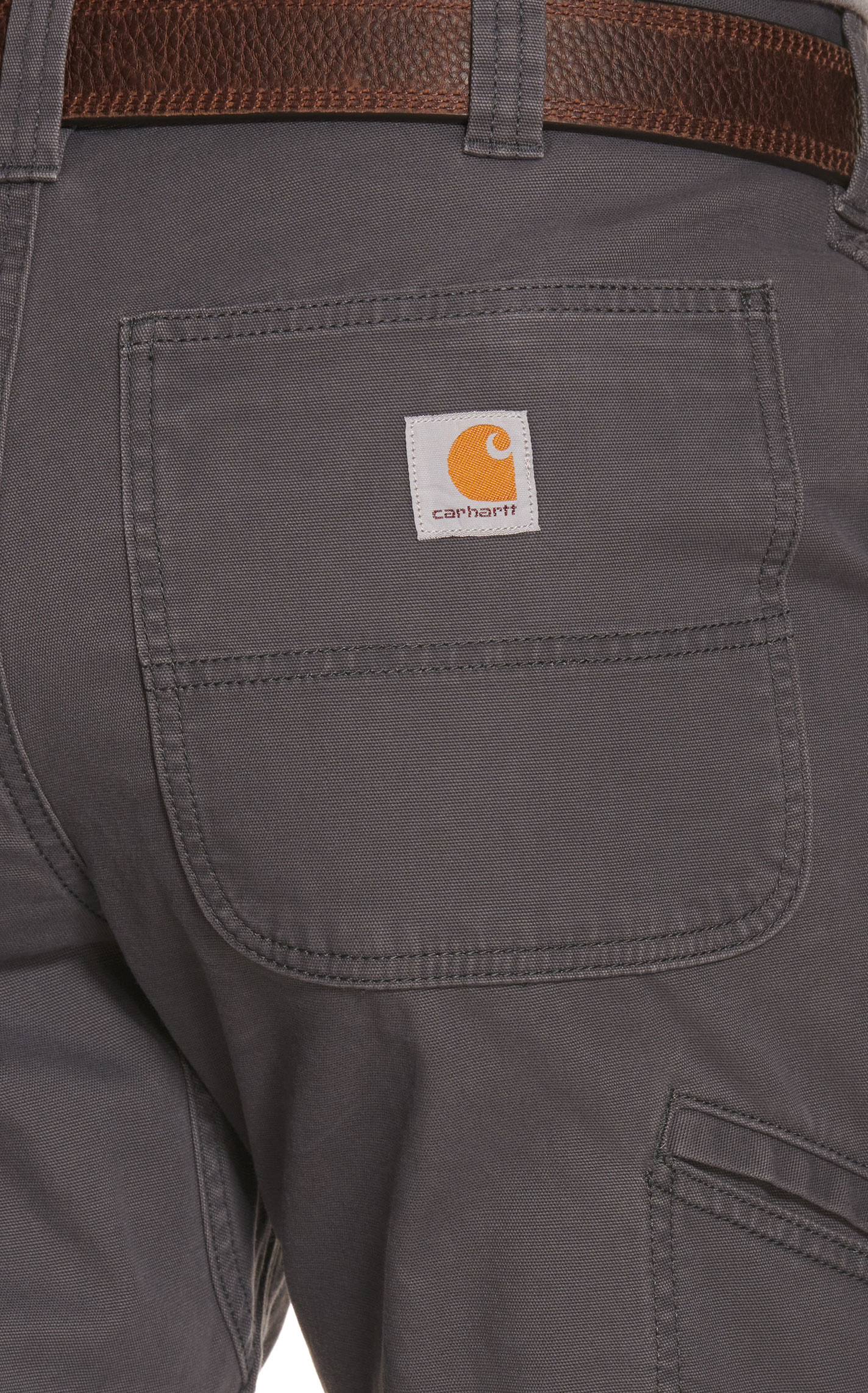 Carhartt Men's Shadow Gray Relaxed Fit Straight Leg Rugged Flex Stretch Canvas Double-Front Work Pants - Image 1