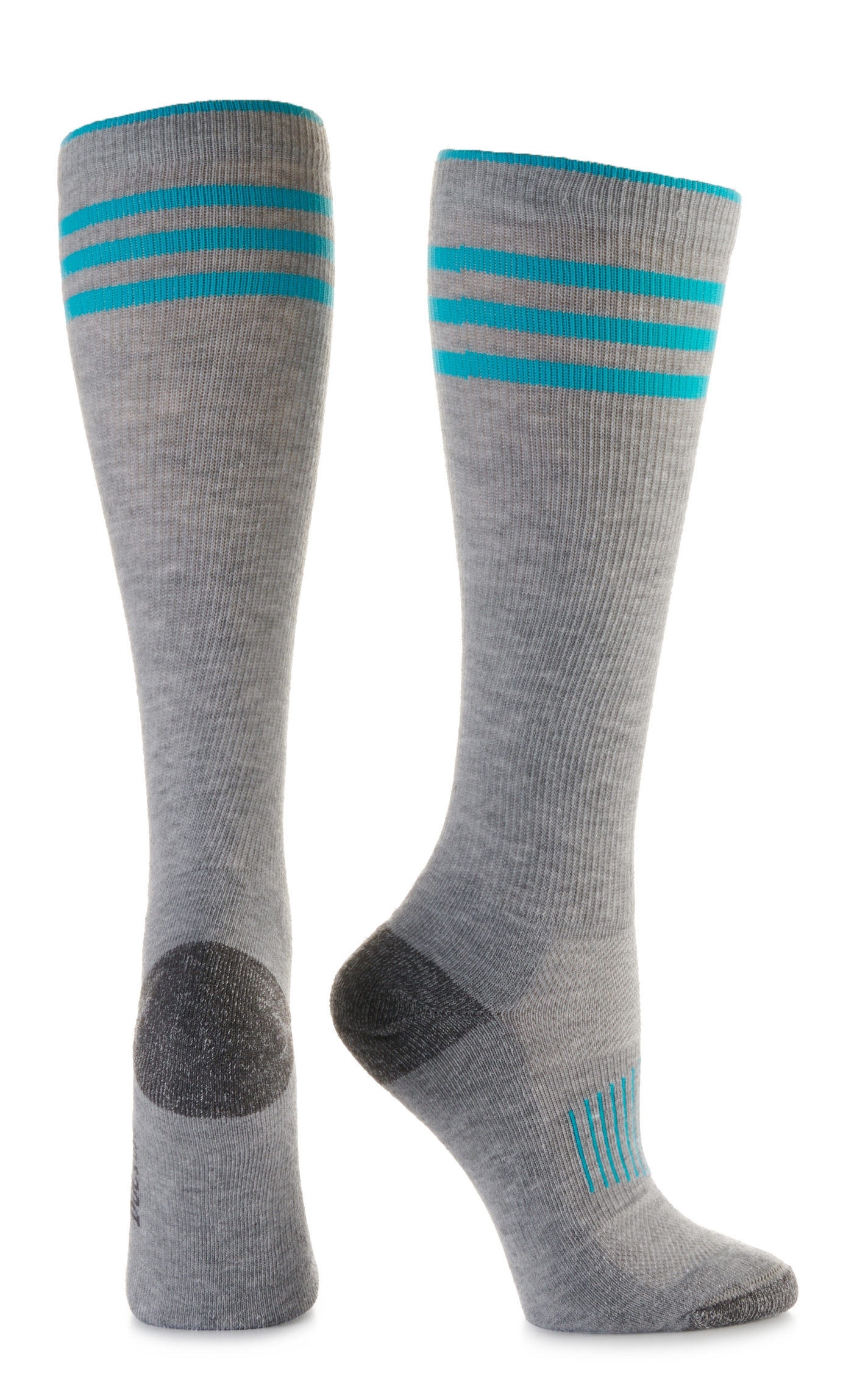 M&F Boot Doctor Ladies’ Gray Full Cushion 2-Pack Over The Calf Socks - Image 1
