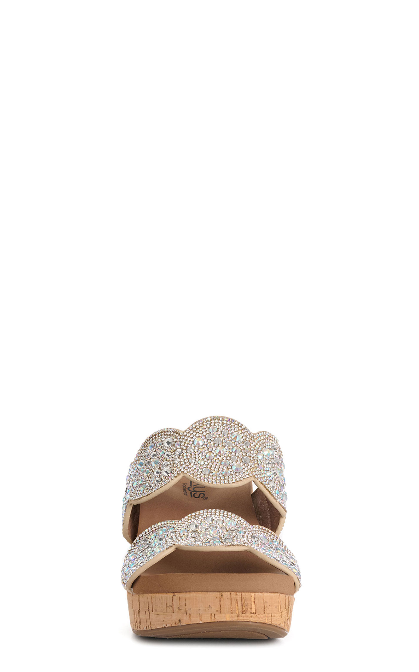 Corky’s Women’s Clear Rhinestone Make A Toast Bling Wedge Slide Sandal - Image 1