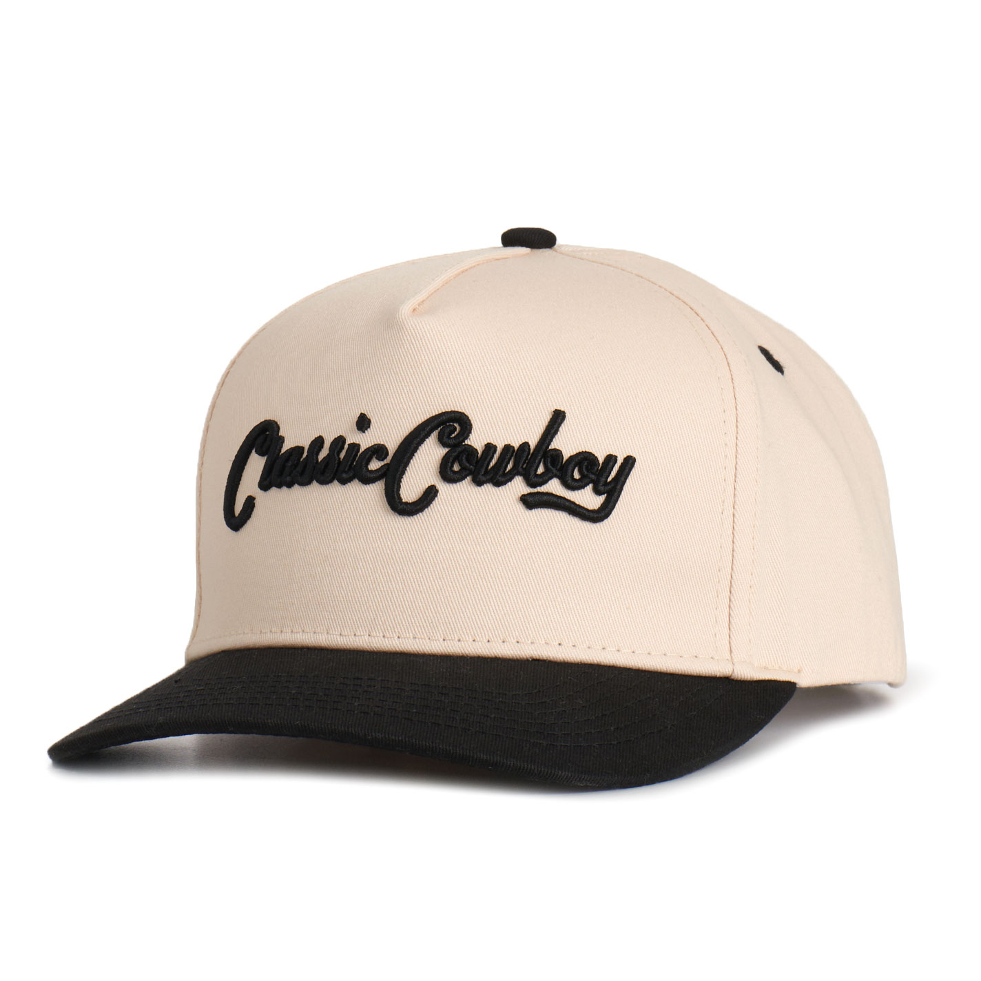 Classic Cowboy Cream and Black Kelce Brand Embroidered Snapback Cap - Image 1