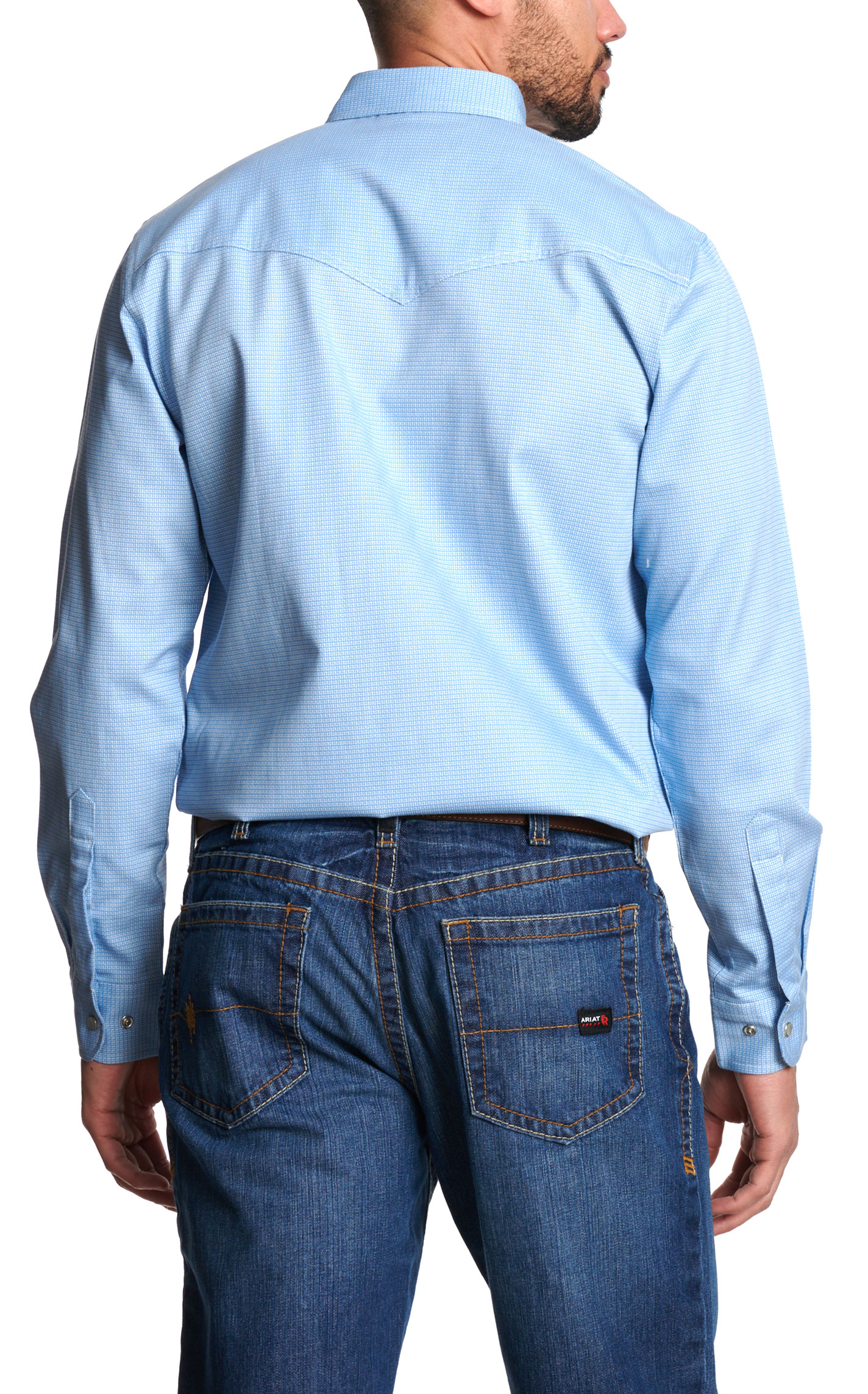 Forge Men's Light Blue Geo Print Western Shirt - Image 2