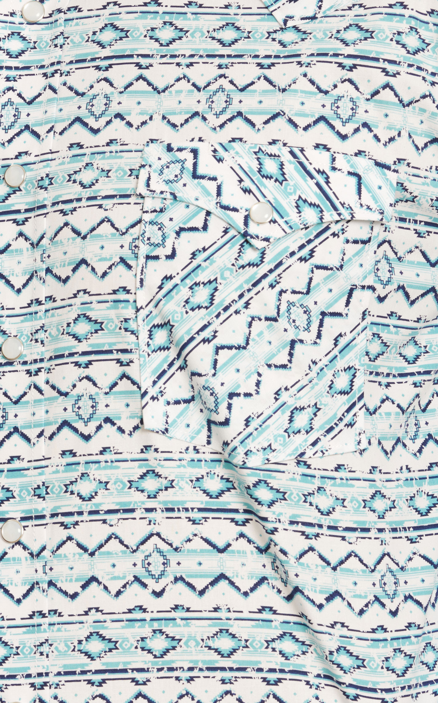 Panhandle Men's Rough Stock Light Turquoise Aztec Western Shirt - Image 1
