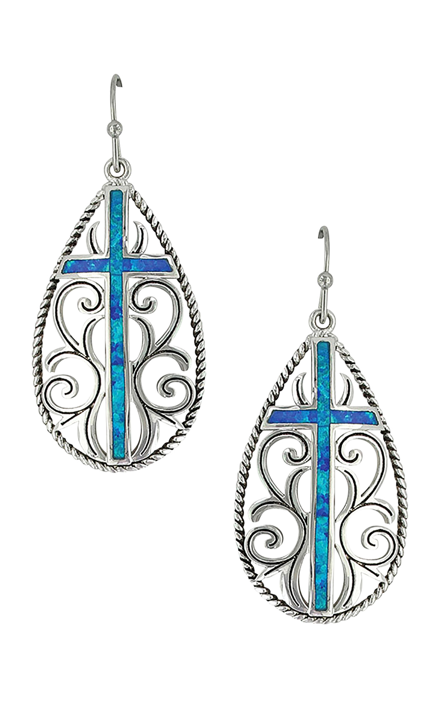 Montana Silversmiths Filigree Water Lights Cross Earrings - Image 1
