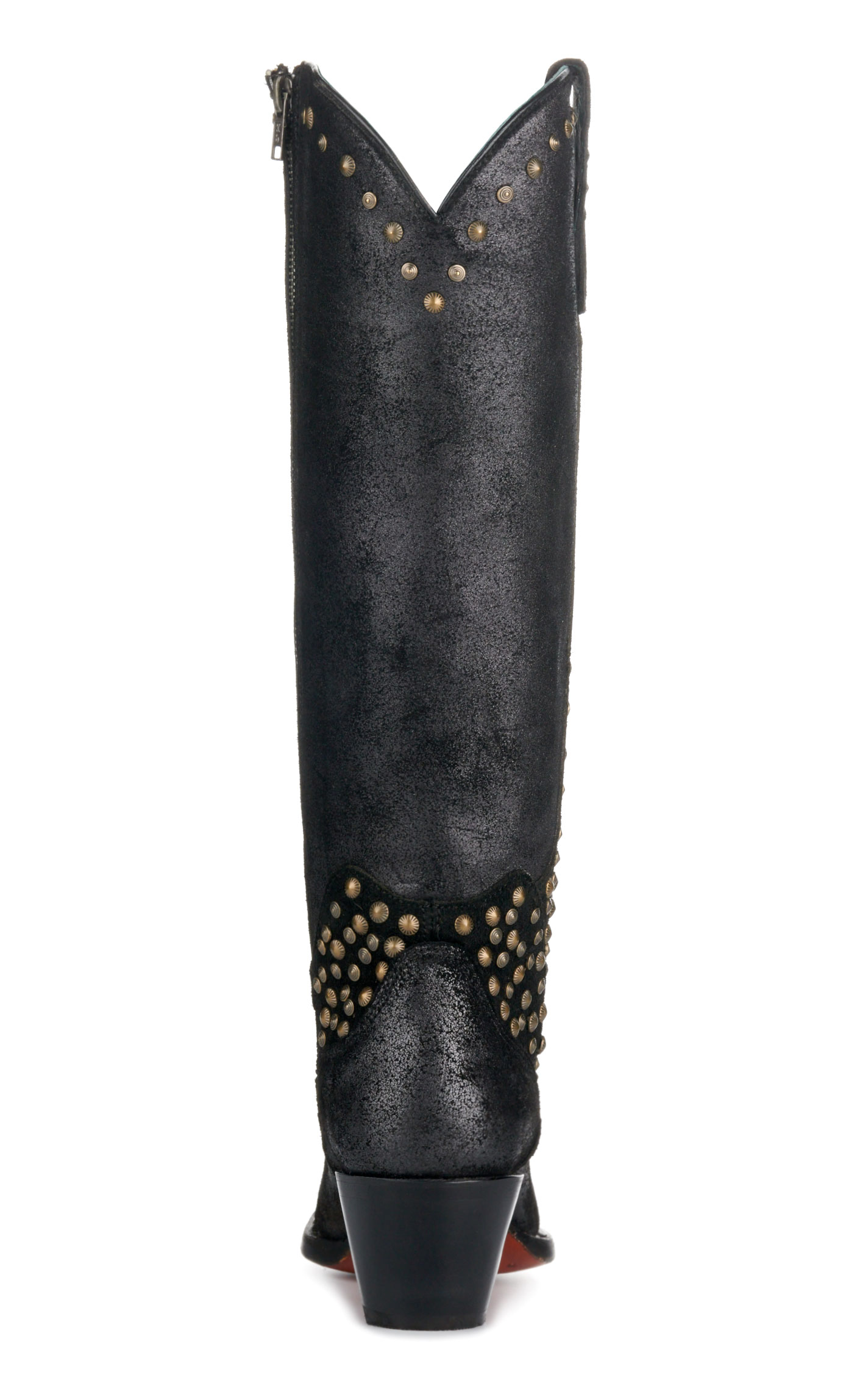 Corral Women's Black Metallized with Studs Pointed Toe Tall Cowboy Boots - Image 1