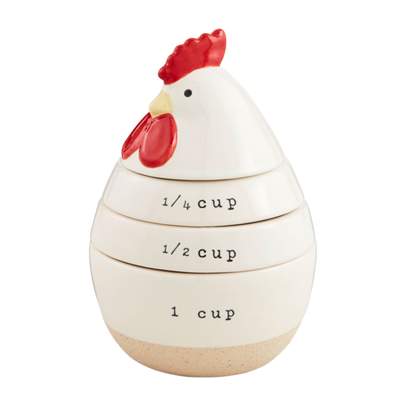 Mudpie White Stoneware Chicken Measuring Cup Set - Image 2