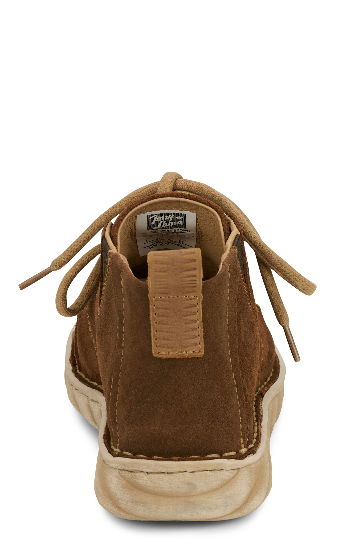 Tony Lama Men’s Cognac Suede Estancia Laced Moc Toe Casual Shoes - Image 1