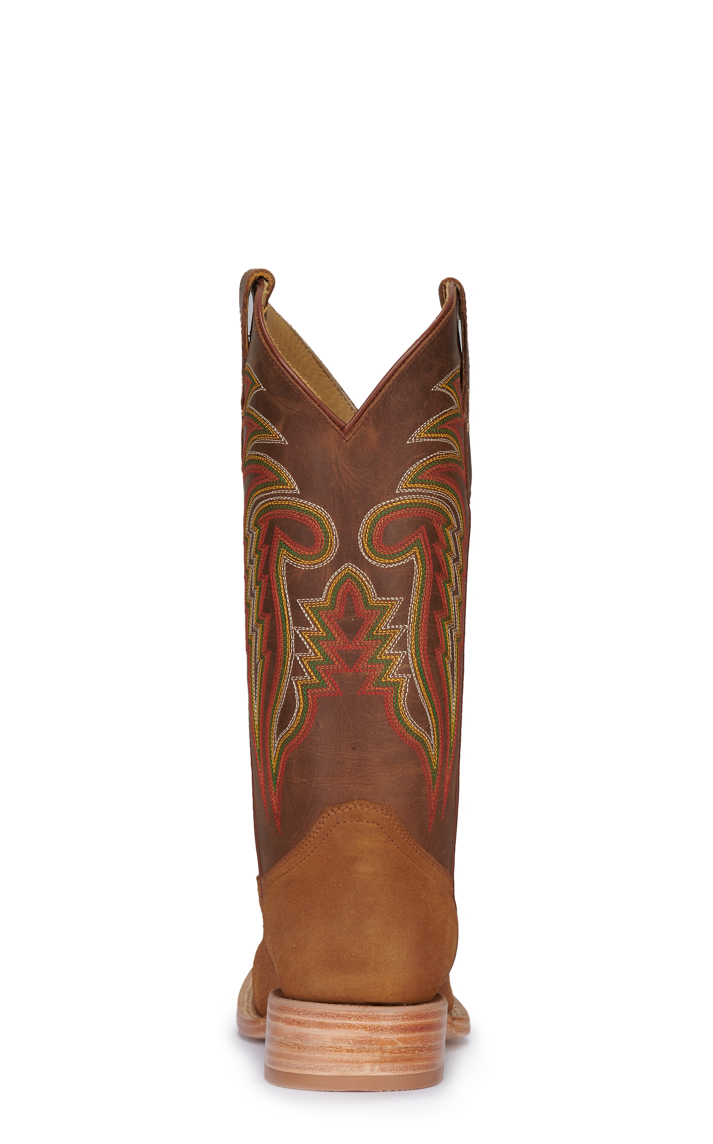 R Watson Men's Tan Roughout and Arizona Tan Wide Square Toe Cowboy Boots - Image 1