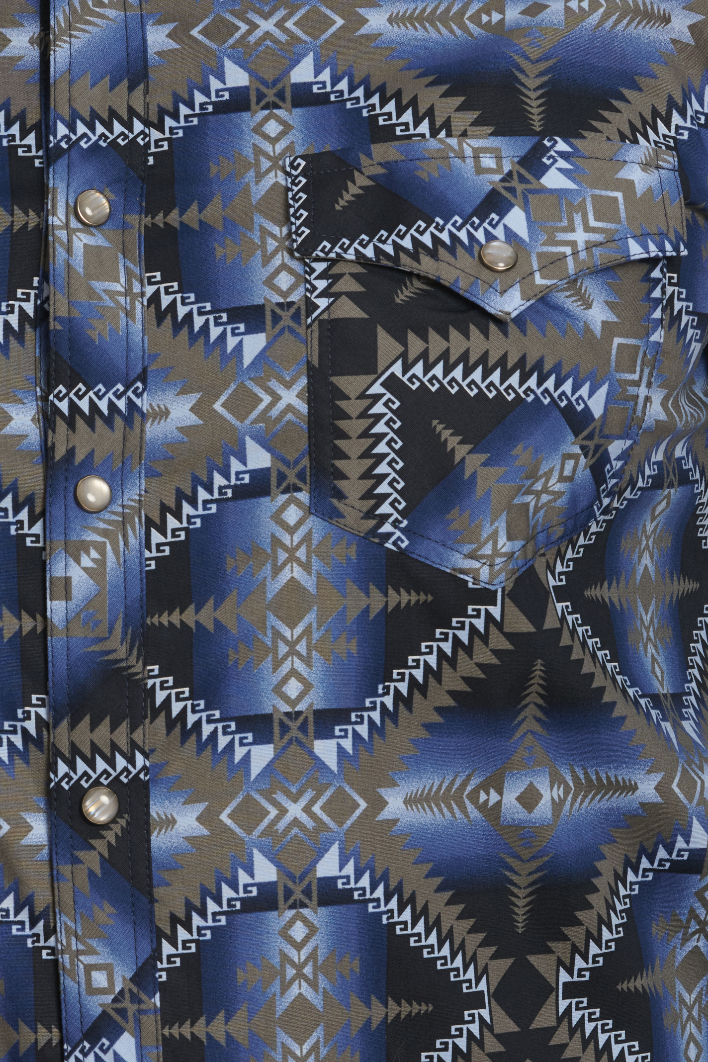 Rock & Roll Denim Men's Cement Navy & Blue Aztec Print Western Shirt - Image 1
