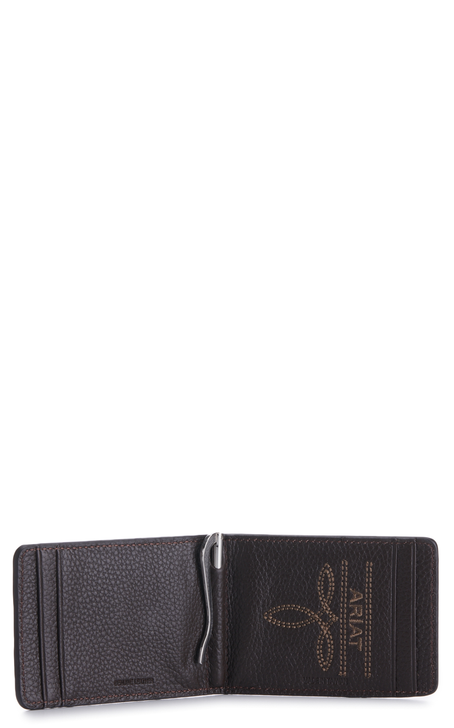 Ariat Men's Bi-Fold Leather Money Clip and Card Case Wallet - Image 1