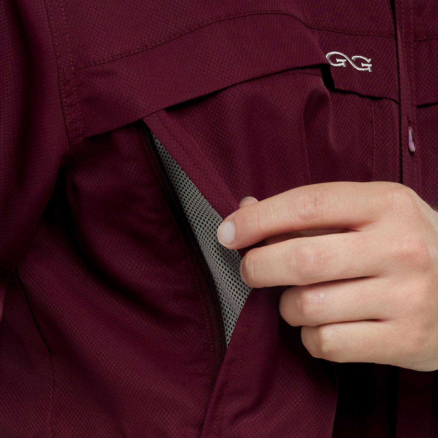 GameGuard Outdoors Men's Rich Wine MicroFiber Fishing Shirt - Image 1