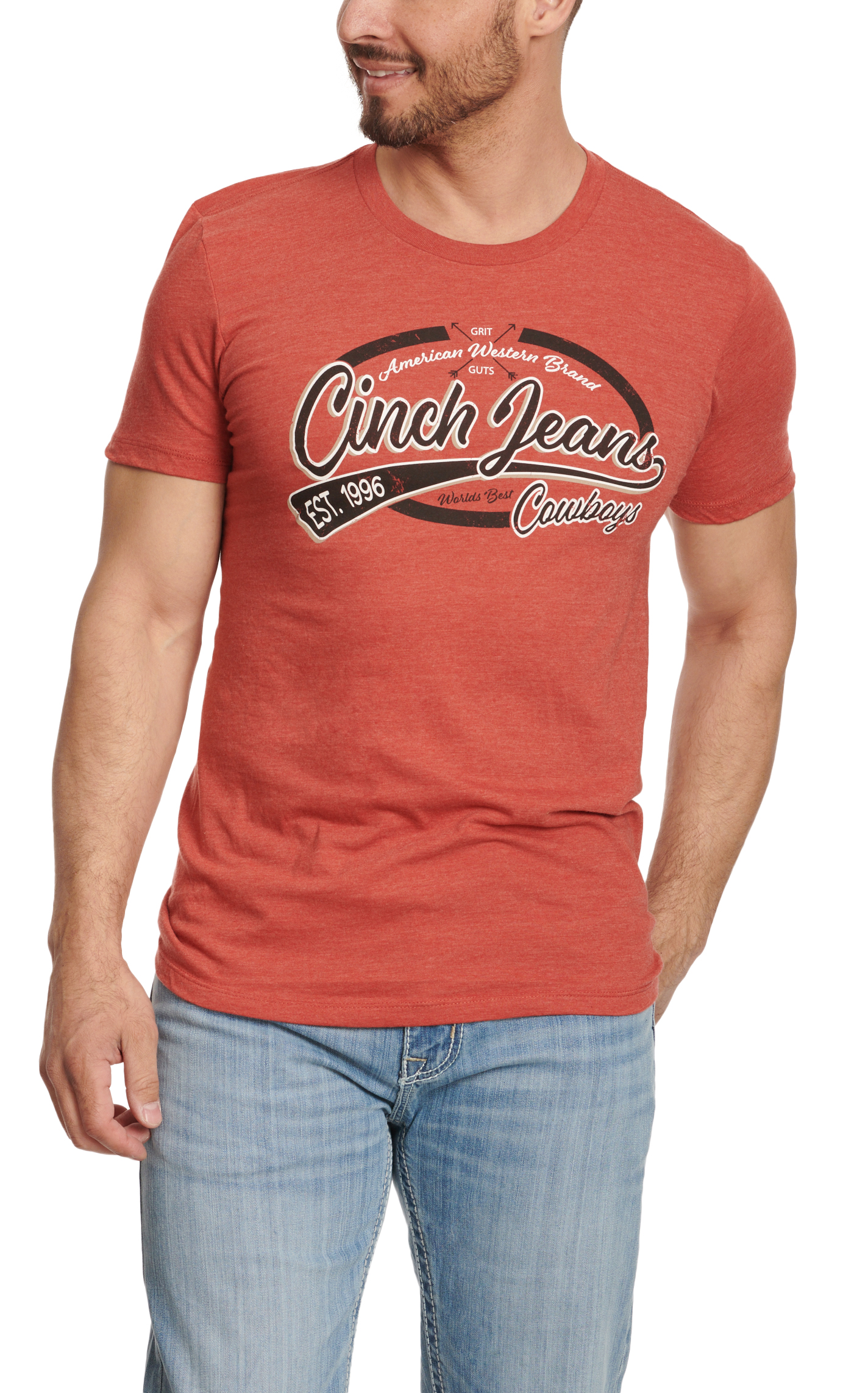 Cinch Men's Red & World's Best Cowboy Logo Graphic T-Shirt   - Image 1