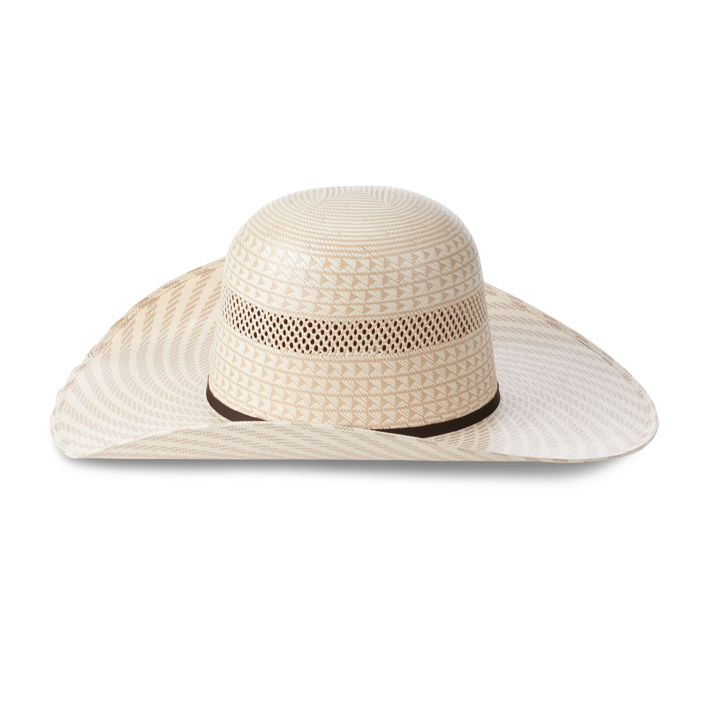 Rafter C Ivory and Tan Swirl Shantung Open Crown Cowboy Hat - Image 1
