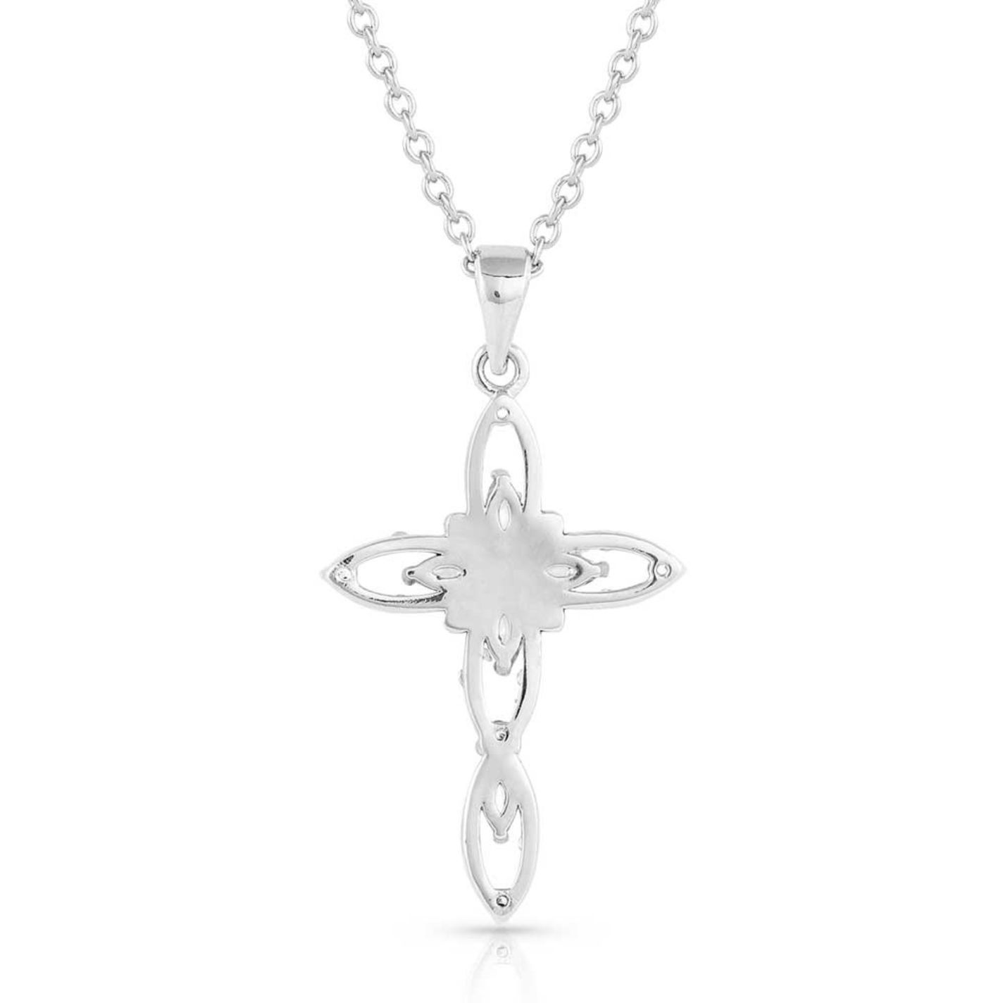 Montana Silversmith Silver with Crystals Star of Wonder Cross Necklace - Image 1
