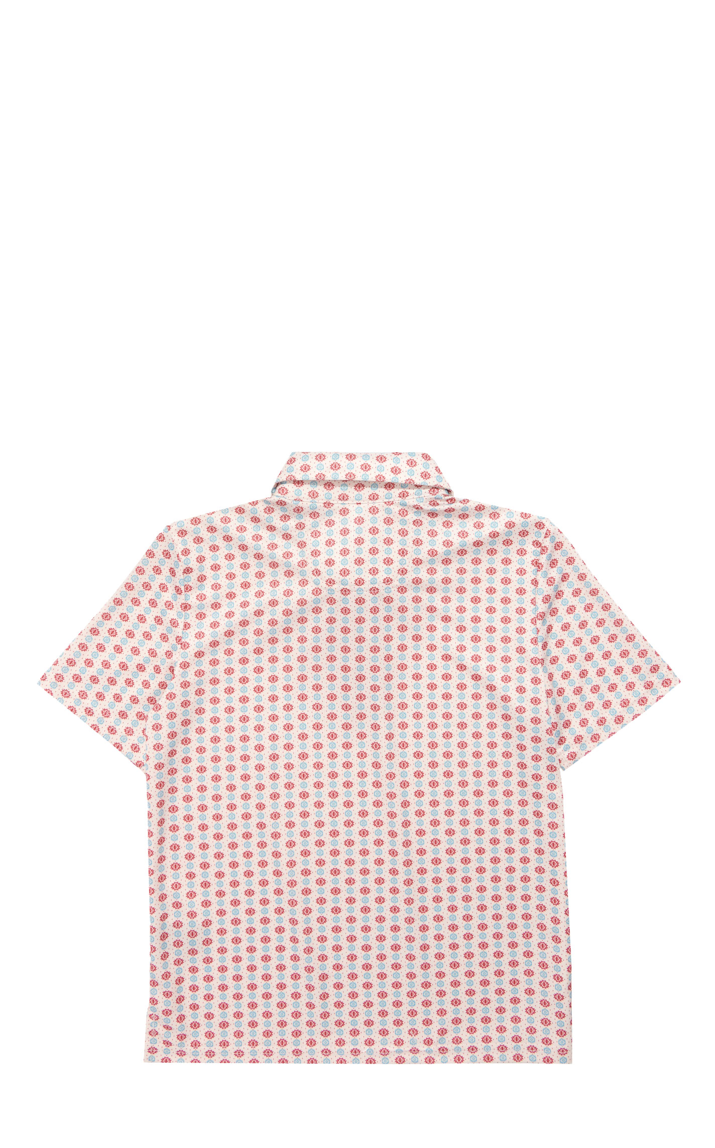 Rock & Roll Denim Boy's White Geo Print Polo Shirt - Image 1