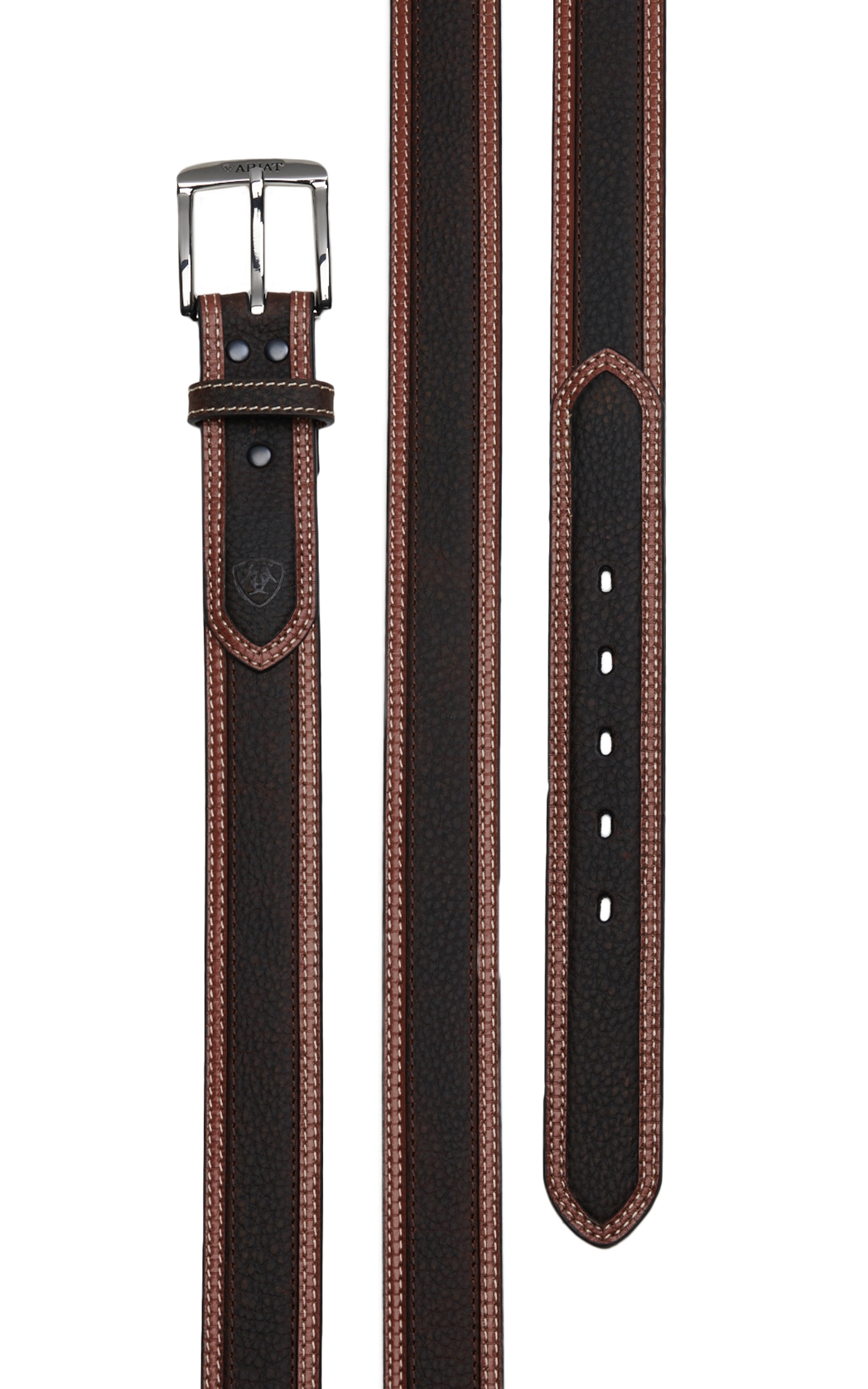 Ariat Men's Diesel Brown Classic Leather Western Belt - Image 1
