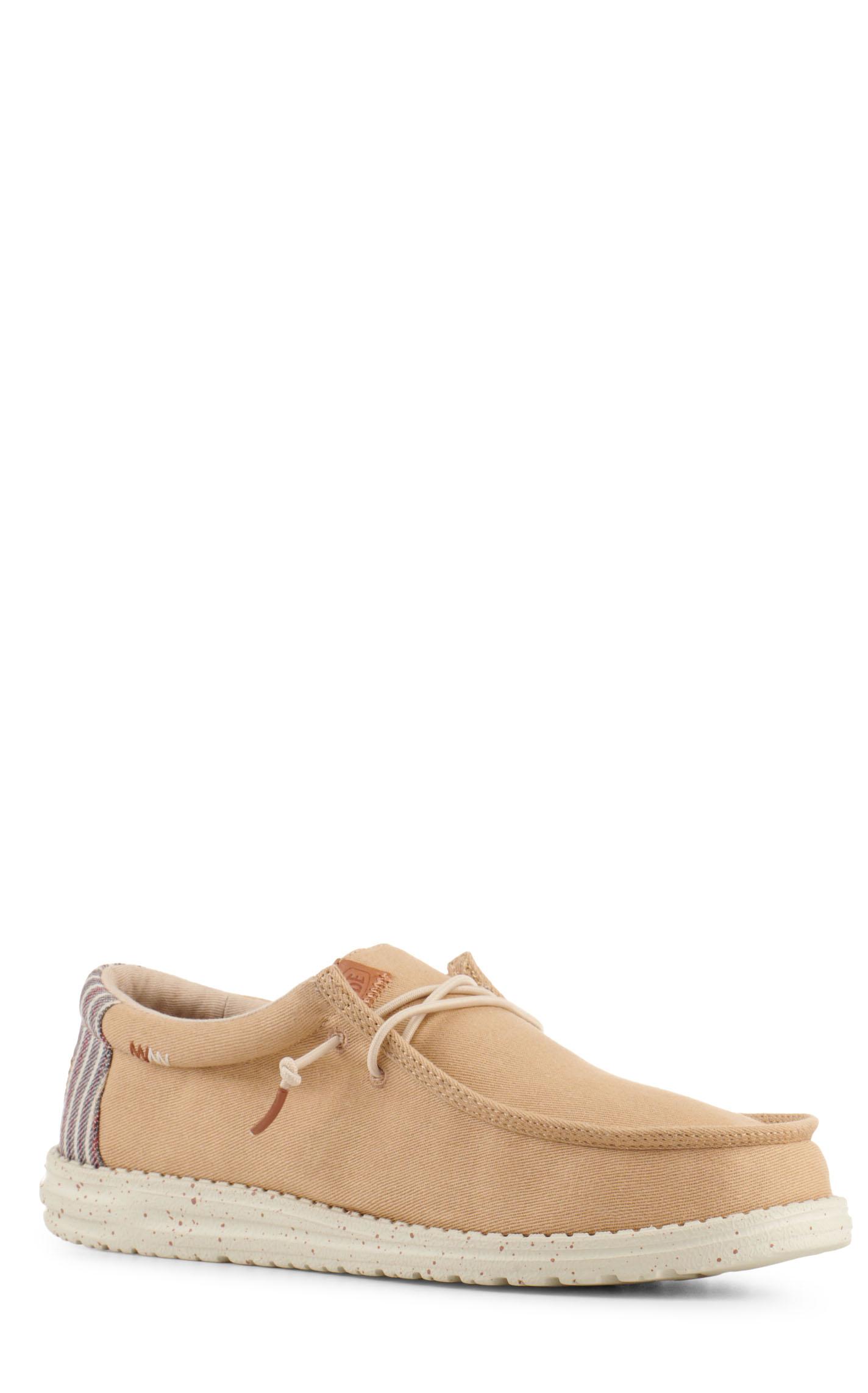 Hey Dude Men's Wally Workwear Khaki Striped Heel Casual Shoes - Image 1