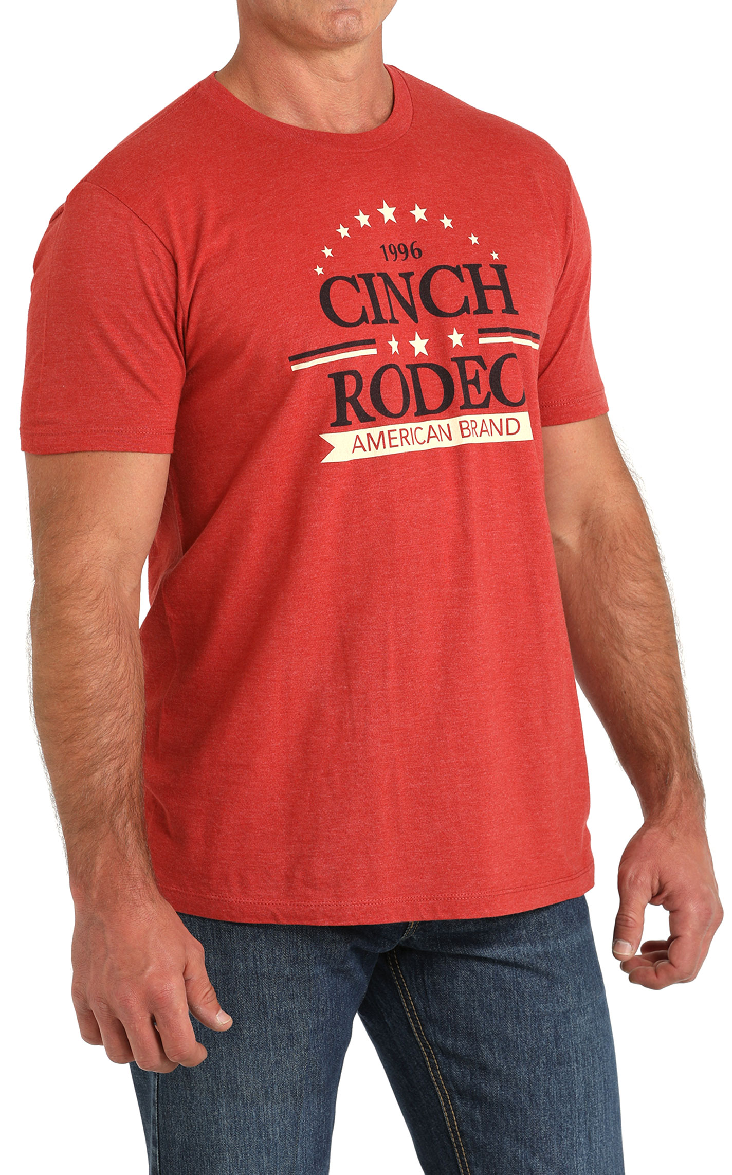Cinch Men's Red Rodeo Logo Graphic T-Shirt - Image 1
