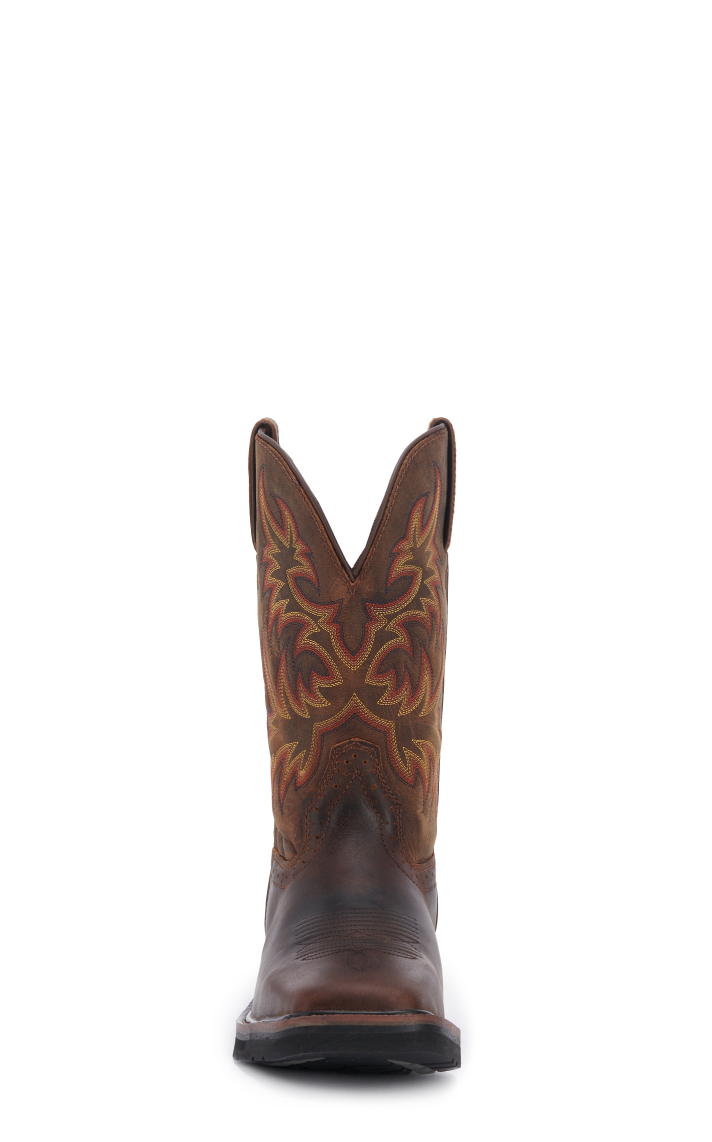 Justin Men's Stampede Driller Dark Brown Square Toe Work Boot - Image 1