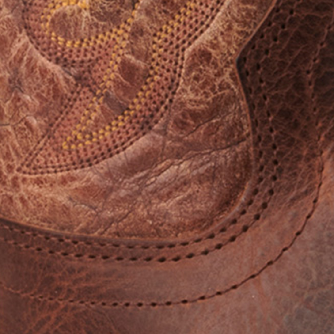 Hondo Men's Cognac and Brown Waxy Leather Square Toe Cowboy Boots - Image 1