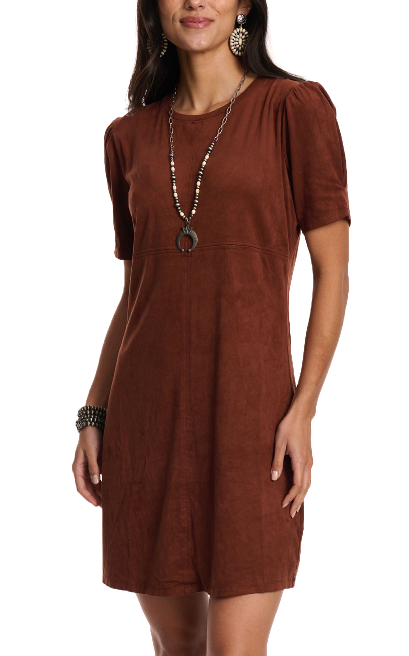 Another Love Women's Demi Redwood Faux Suede Dress - Image 1