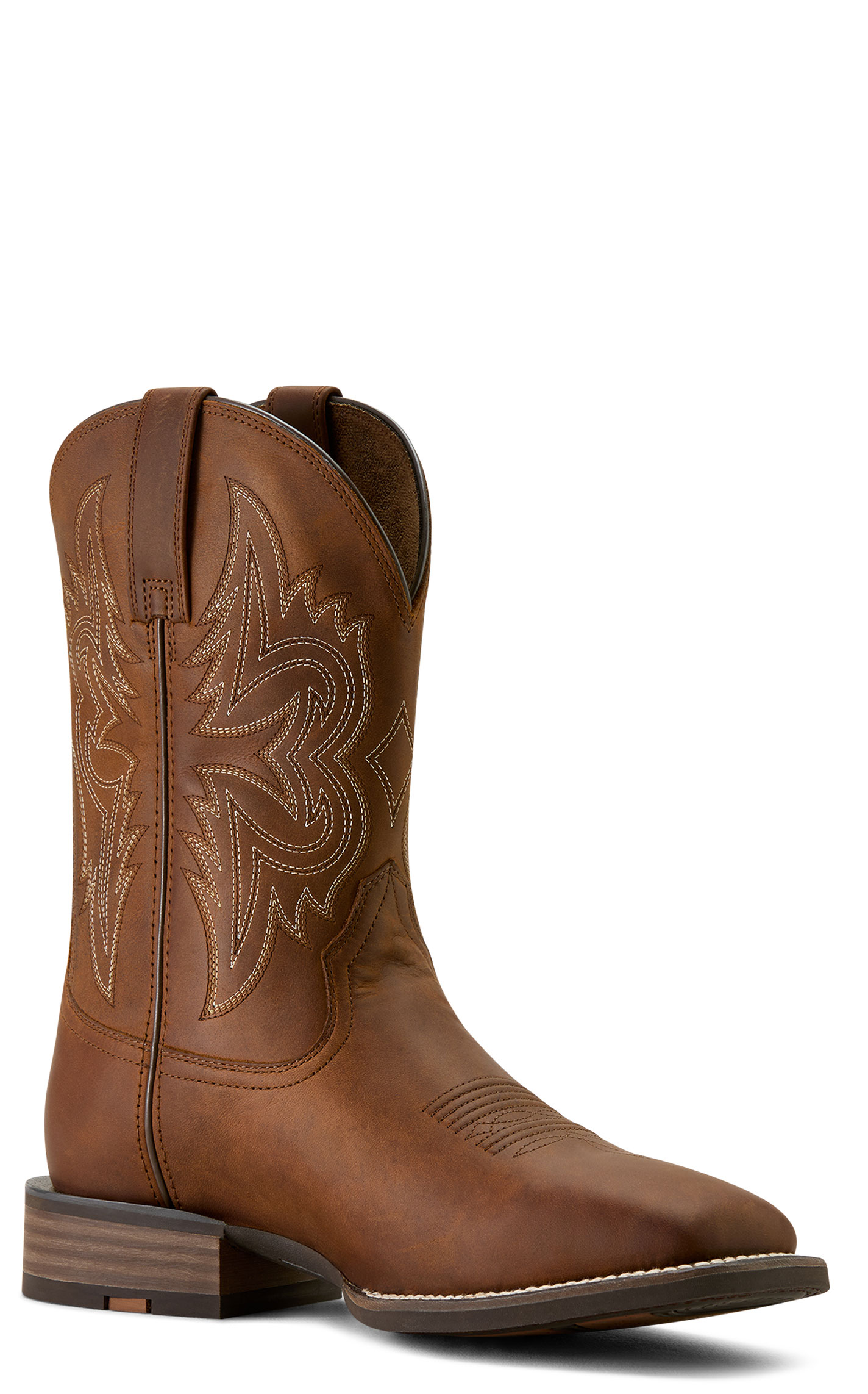 Ariat Men's Distressed Rich Brown Big Rig Wide Square Toe Boots - Image 1