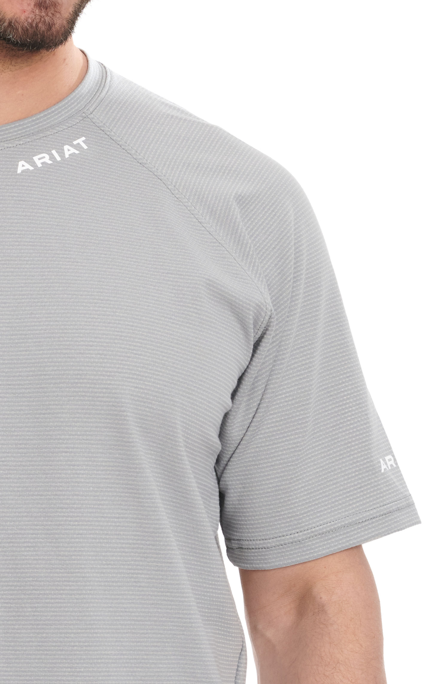 Ariat Men's FR Silver Gray Base-Layer Work T-Shirt - Image 1