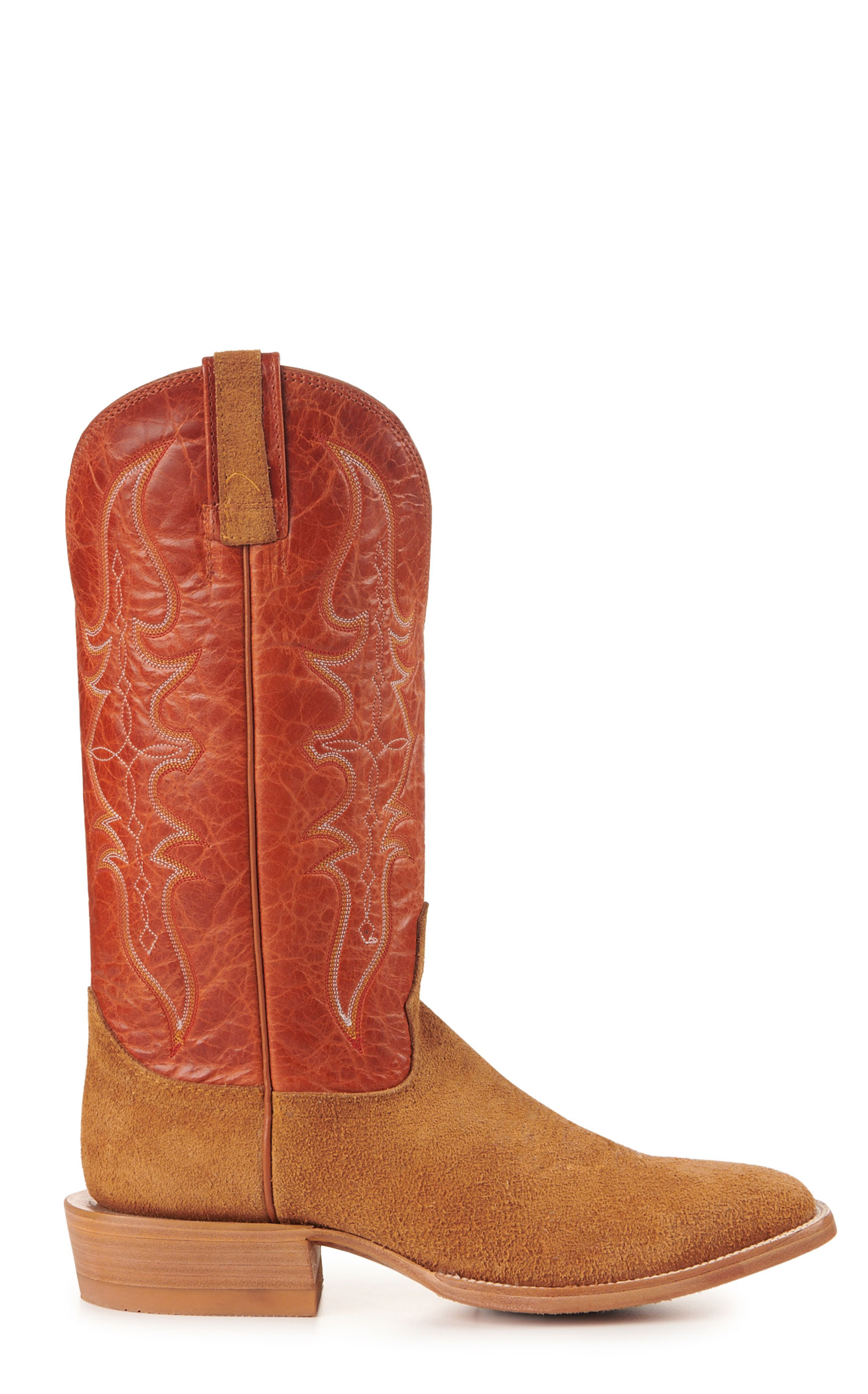 Hondo Men's Mango and Maple Brown Roughout Square Toe Cowboy Boots - Image 1