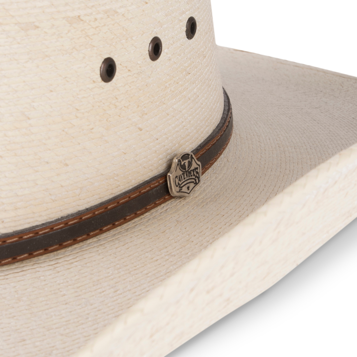 Cavender's 20X Natural with Chocolate Band Ponderosa Palm Leaf Cowboy Hat - Image 1