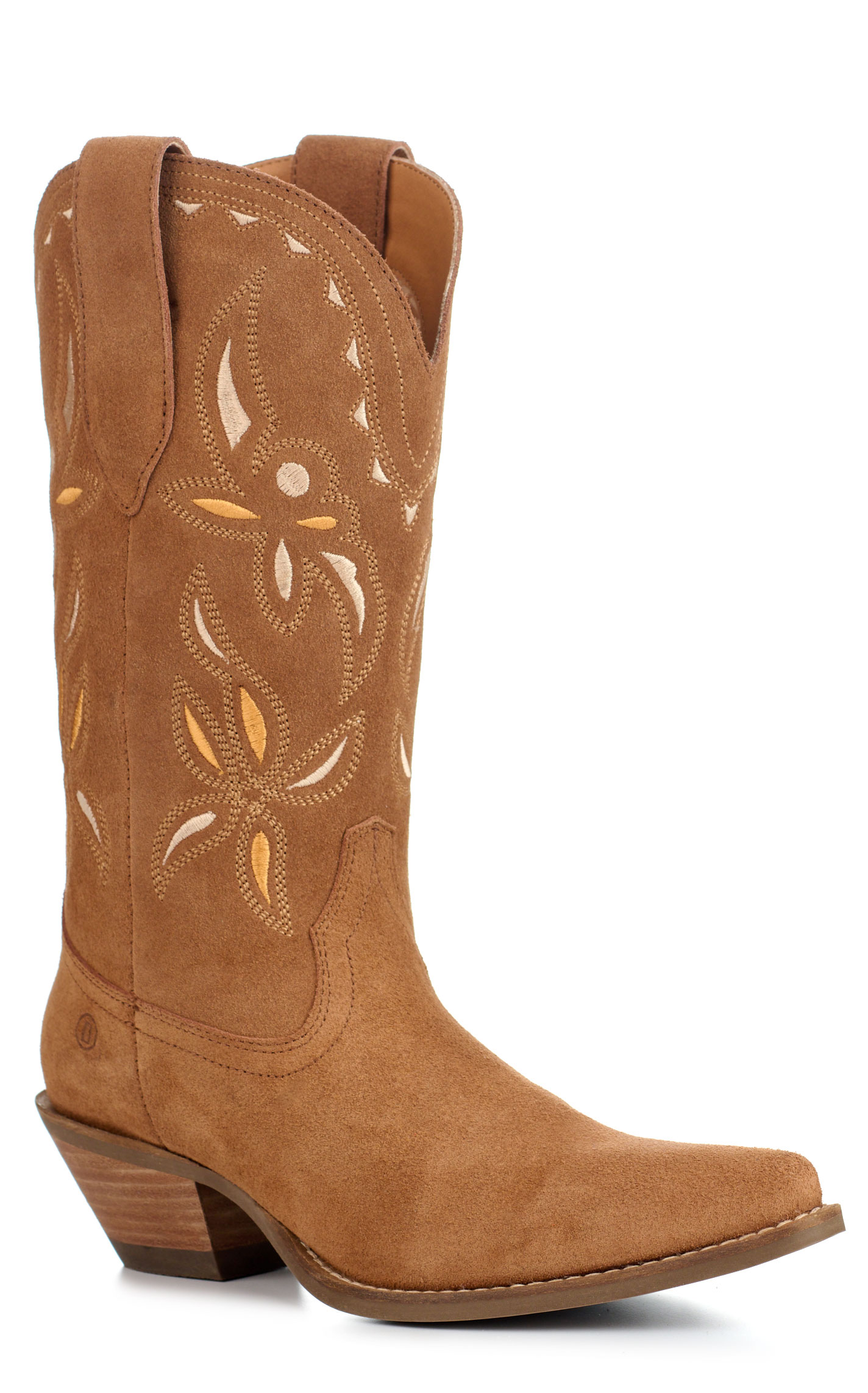 Dingo Women's Cabana Camel Suede Snip Toe Cowboy Boots - Image 1
