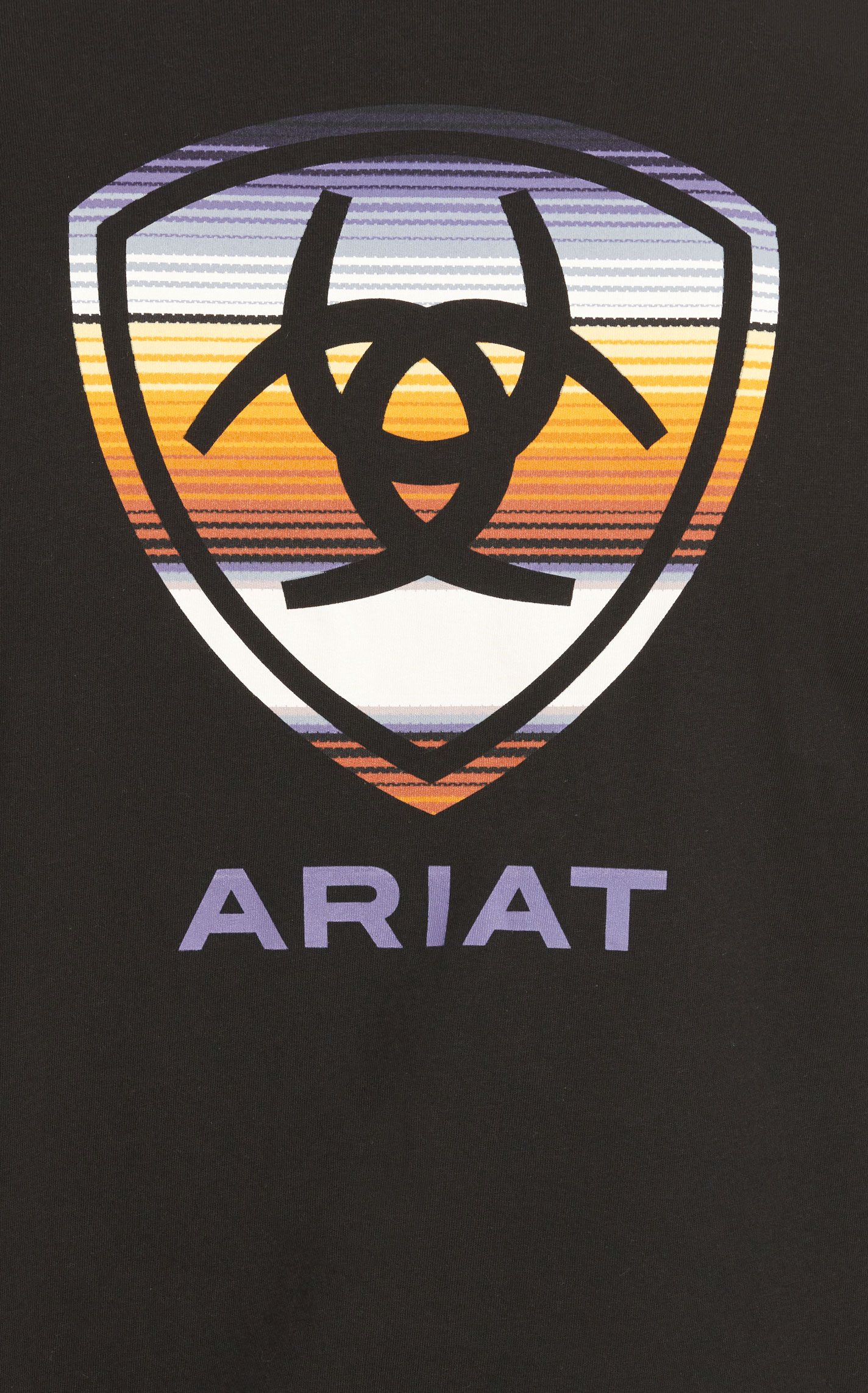 Ariat Men's Black with Sunset Serape Shield Logo Graphic Short Sleeve T-Shirt - Image 1