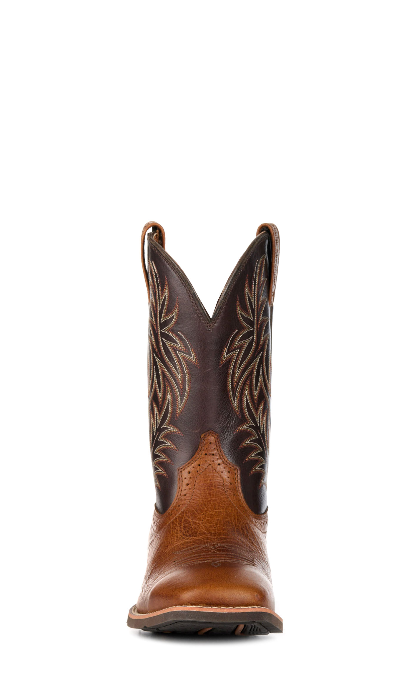 Ariat Men's Sport Peanut Butter and Chaga Brown Wide Square Toe Cowboy Boot - Image 1