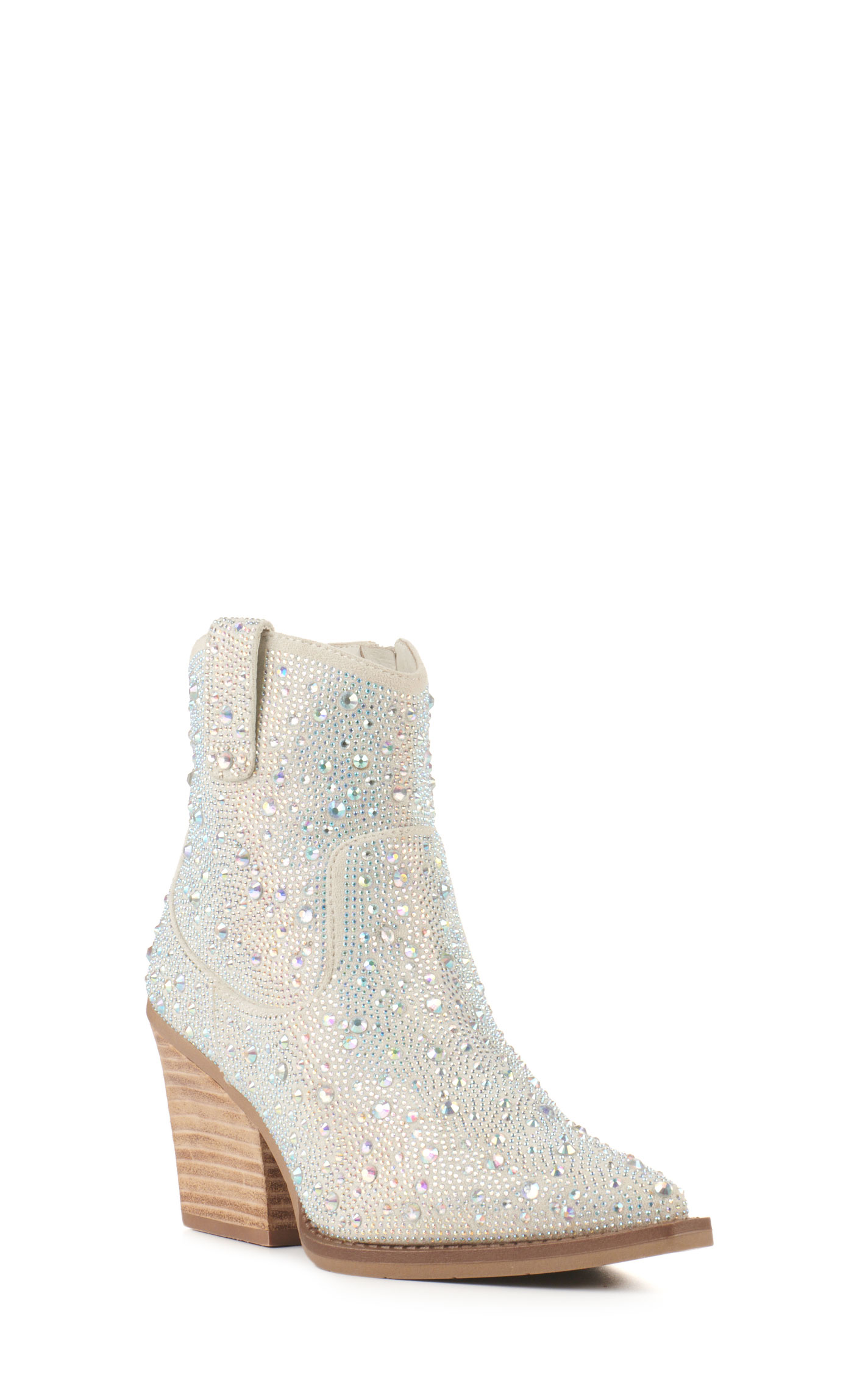 Very G Women's Karen Silver Rhinestone Snip Toe Fashion Booties - Image 1