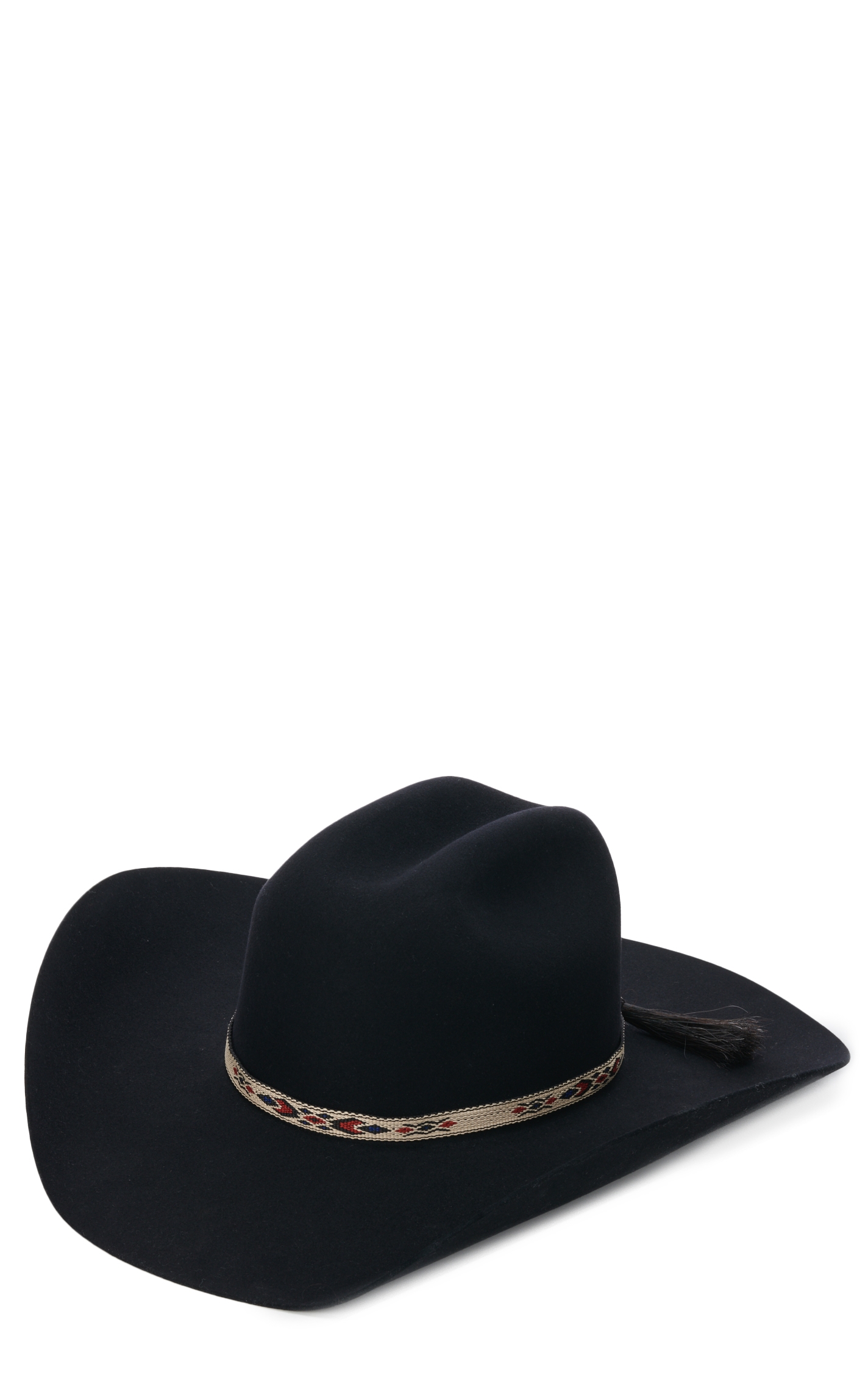 Twister Black and Tan Southwest Ribbon with Tassel Hatband - Image 1