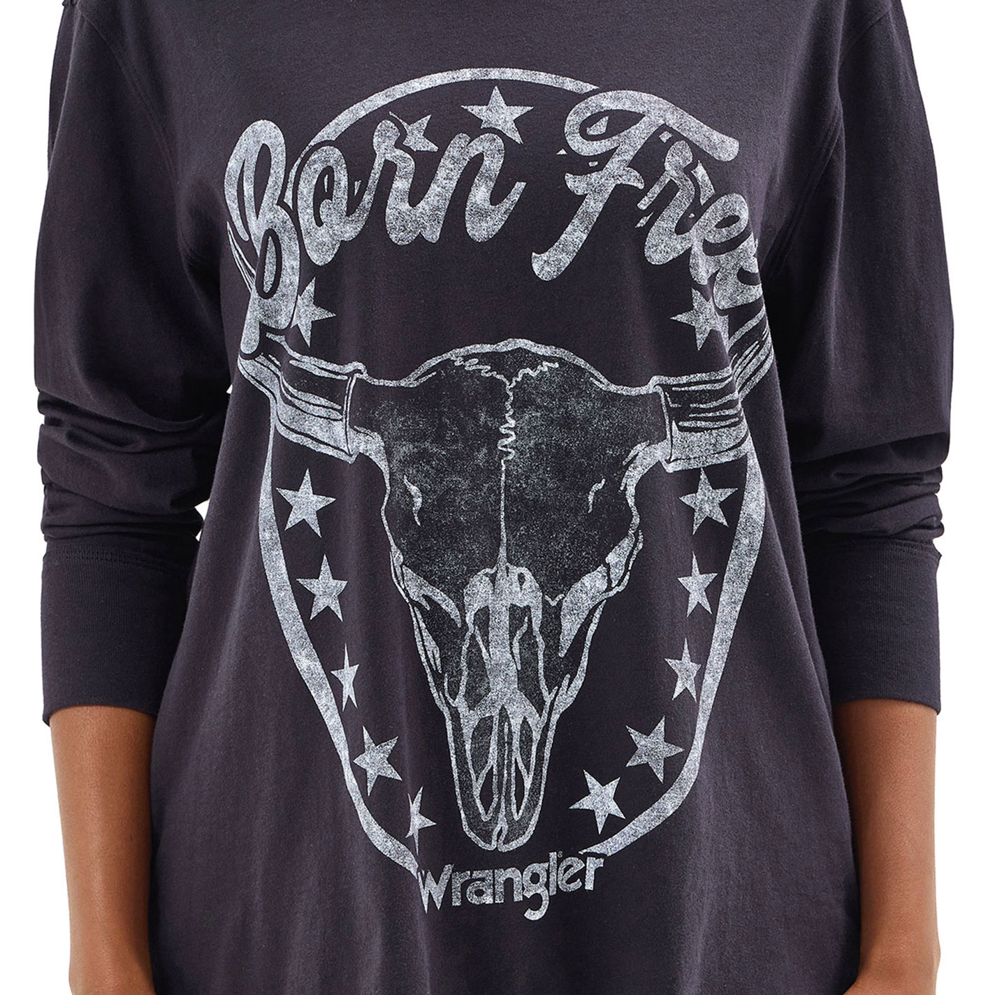 Wrangler Women's Black Born Free Graphic T-Shirt - Image 1
